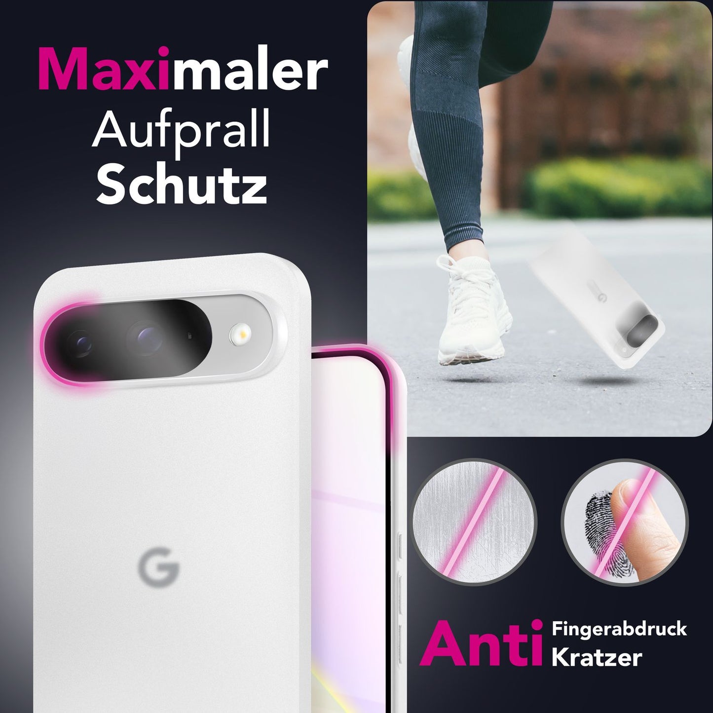 NALIA Phantom Hülle für Google Pixel 9 – Ultradünn 0,3mm, Mattierte Handyhülle im Slim Design, Anti-Fingerprint Cover, Extrem Leichtes Hardcase, Minimalistisch