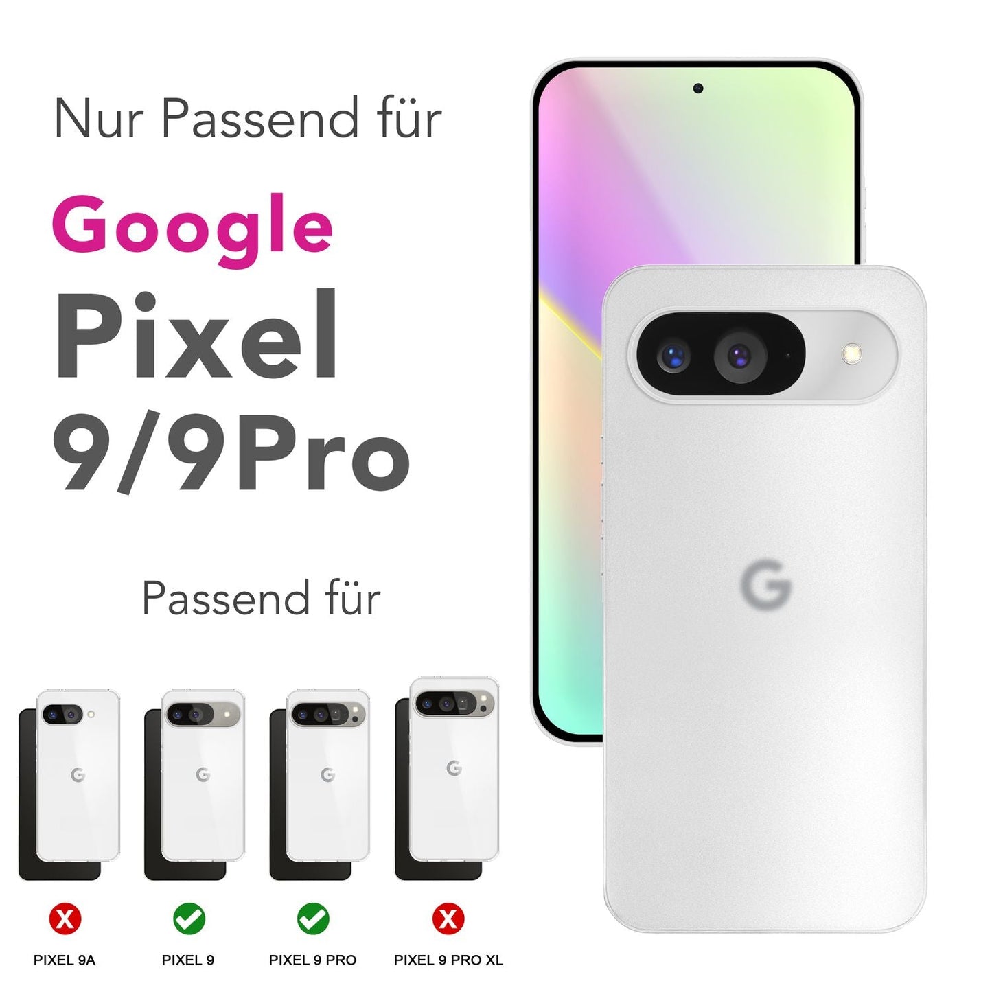 NALIA Phantom Hülle für Google Pixel 9 – Ultradünn 0,3mm, Mattierte Handyhülle im Slim Design, Anti-Fingerprint Cover, Extrem Leichtes Hardcase, Minimalistisch