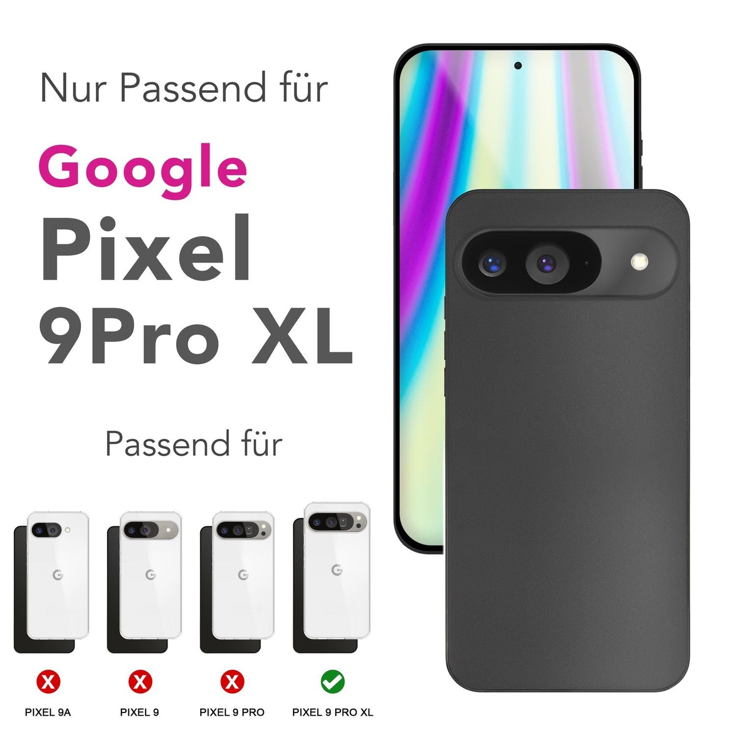 NALIA Phantom Hülle für Google Pixel 9 Pro XL – Extrem Dünnes 0,3mm Hardcase, Matte Schutzhülle im Sleek Design, Anti-Flecken Oberfläche, Leichte Handyhülle
