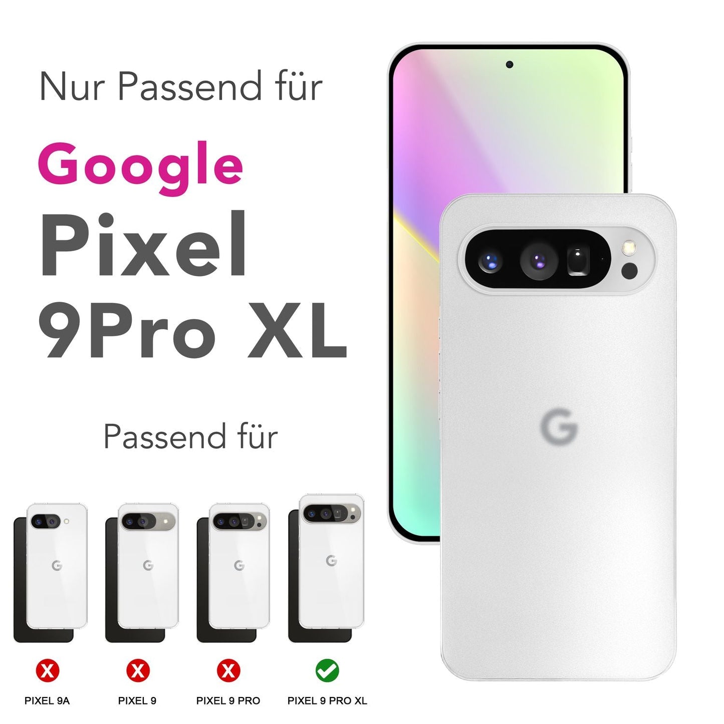 NALIA Phantom Hülle für Google Pixel 9 Pro XL – Extrem Dünnes 0,3mm Hardcase, Matte Schutzhülle im Sleek Design, Anti-Flecken Oberfläche, Leichte Handyhülle