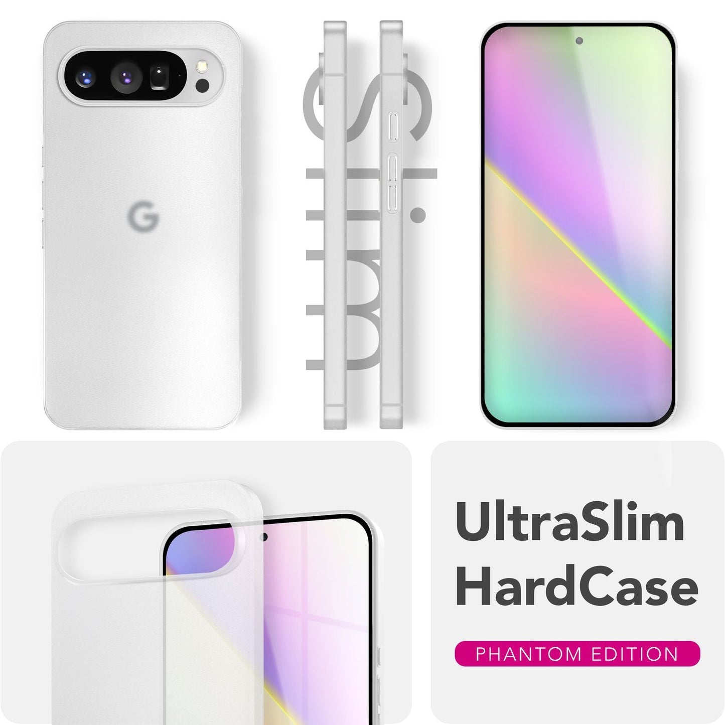 NALIA Phantom Hülle für Google Pixel 9 Pro XL – Extrem Dünnes 0,3mm Hardcase, Matte Schutzhülle im Sleek Design, Anti-Flecken Oberfläche, Leichte Handyhülle