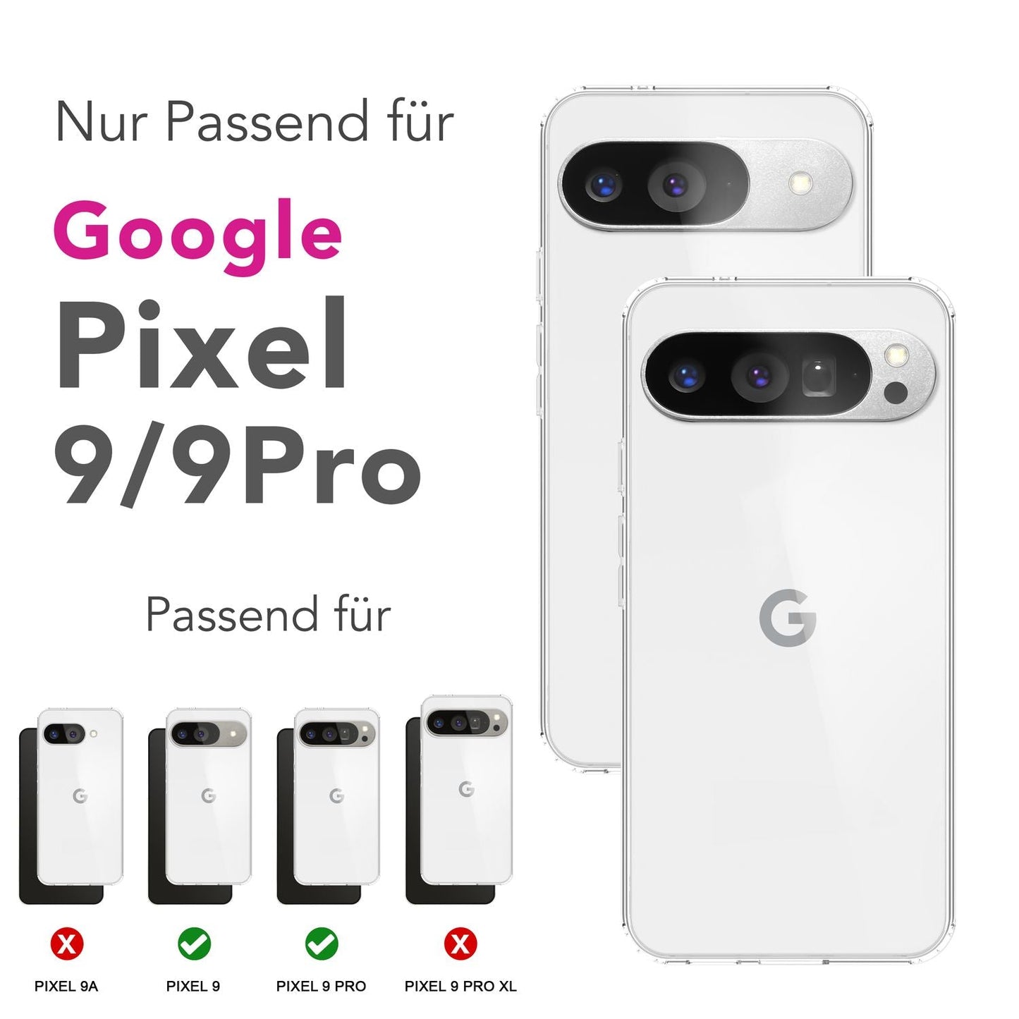Husa NALIA AirFlex pentru Google Pixel 9 Pro, din TPU transparent - Husă de protecție transparentă, flexibilă și stabilă dimensional