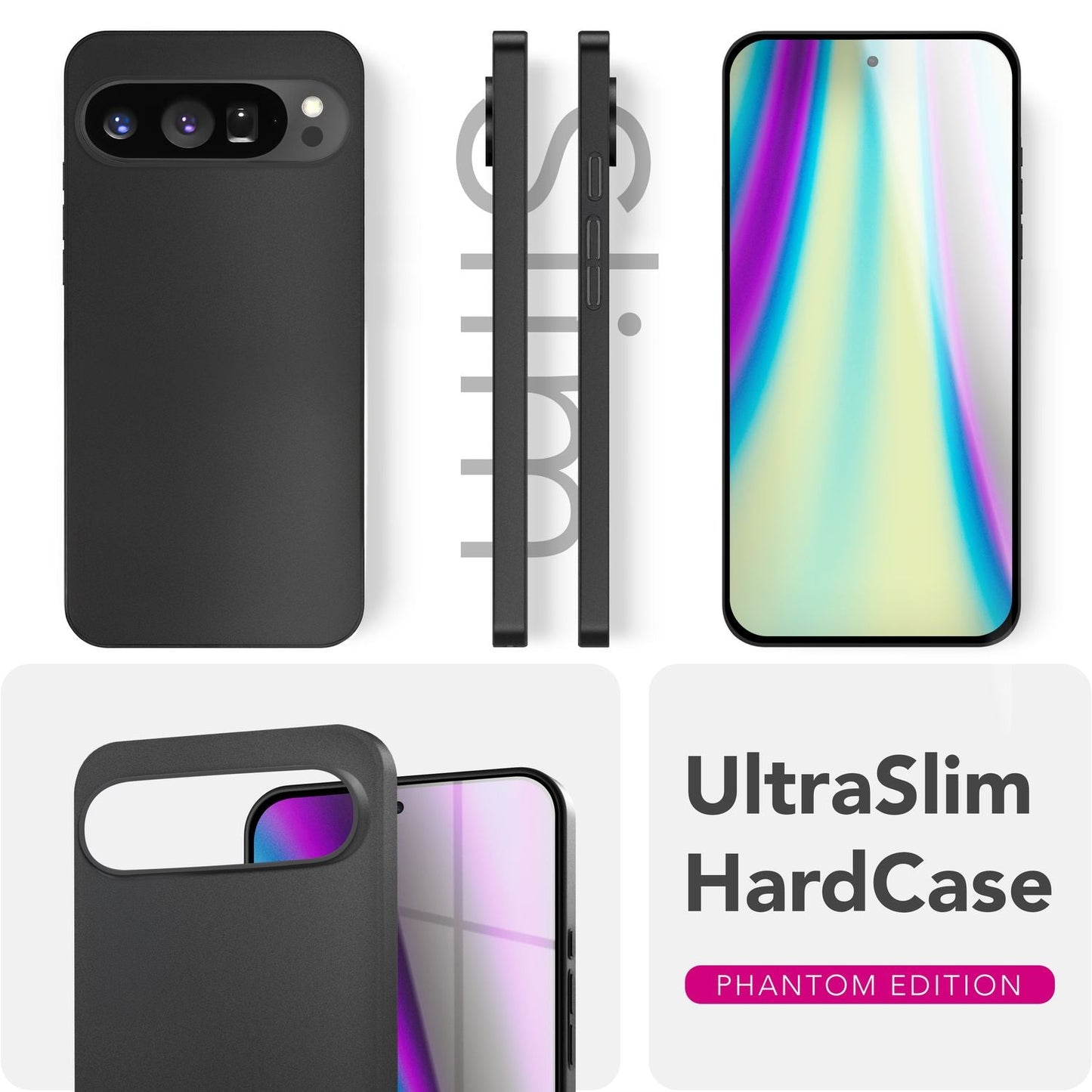 NALIA Phantom Hülle für Google Pixel 9 Pro – 0,3mm Dünnes Handycase, Leichtes Hardcover mit matter Oberfläche, Anti-Fingerprint Schutzhülle im Sleek Design