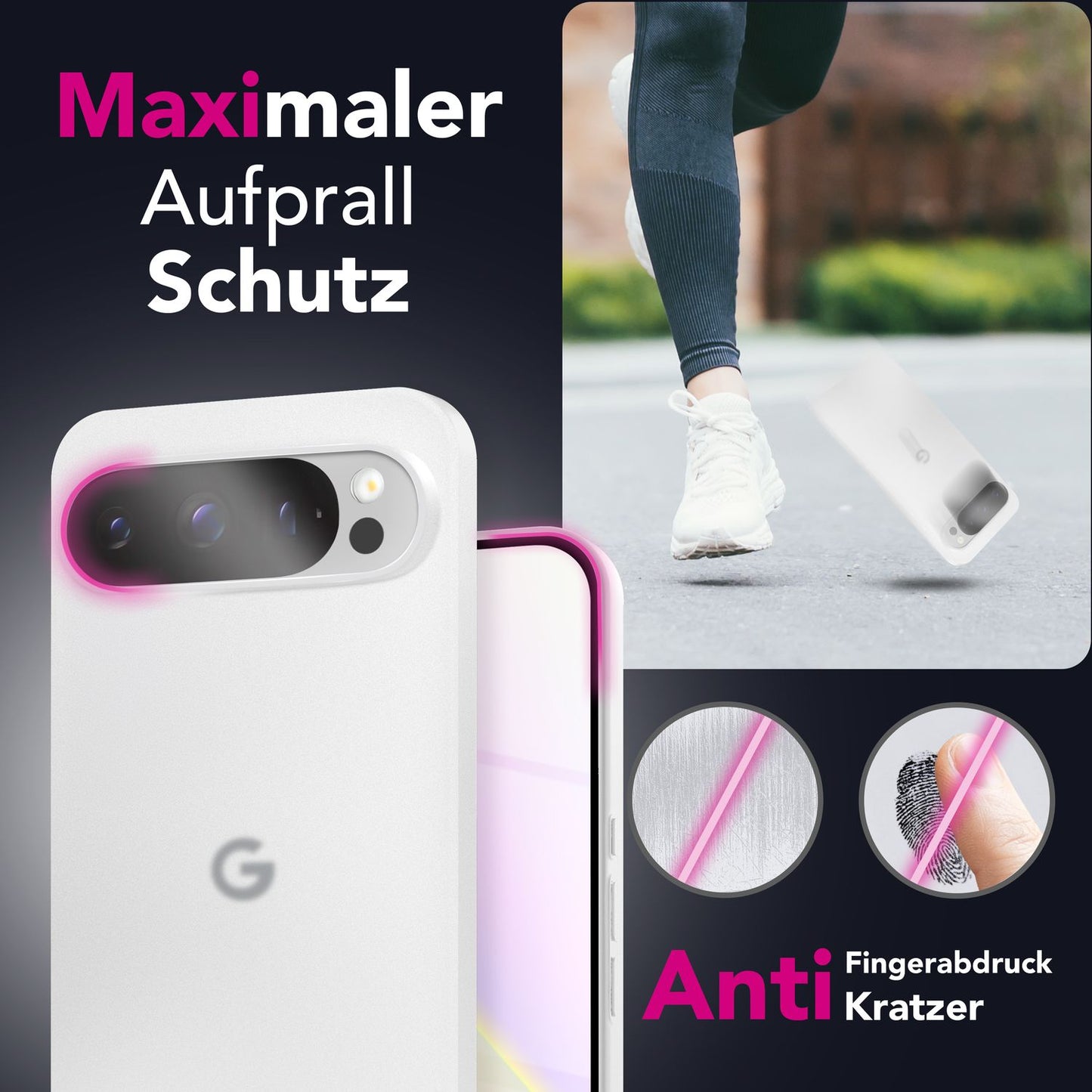 NALIA Phantom Hülle für Google Pixel 9 Pro – 0,3mm Dünnes Handycase, Leichtes Hardcover mit matter Oberfläche, Anti-Fingerprint Schutzhülle im Sleek Design