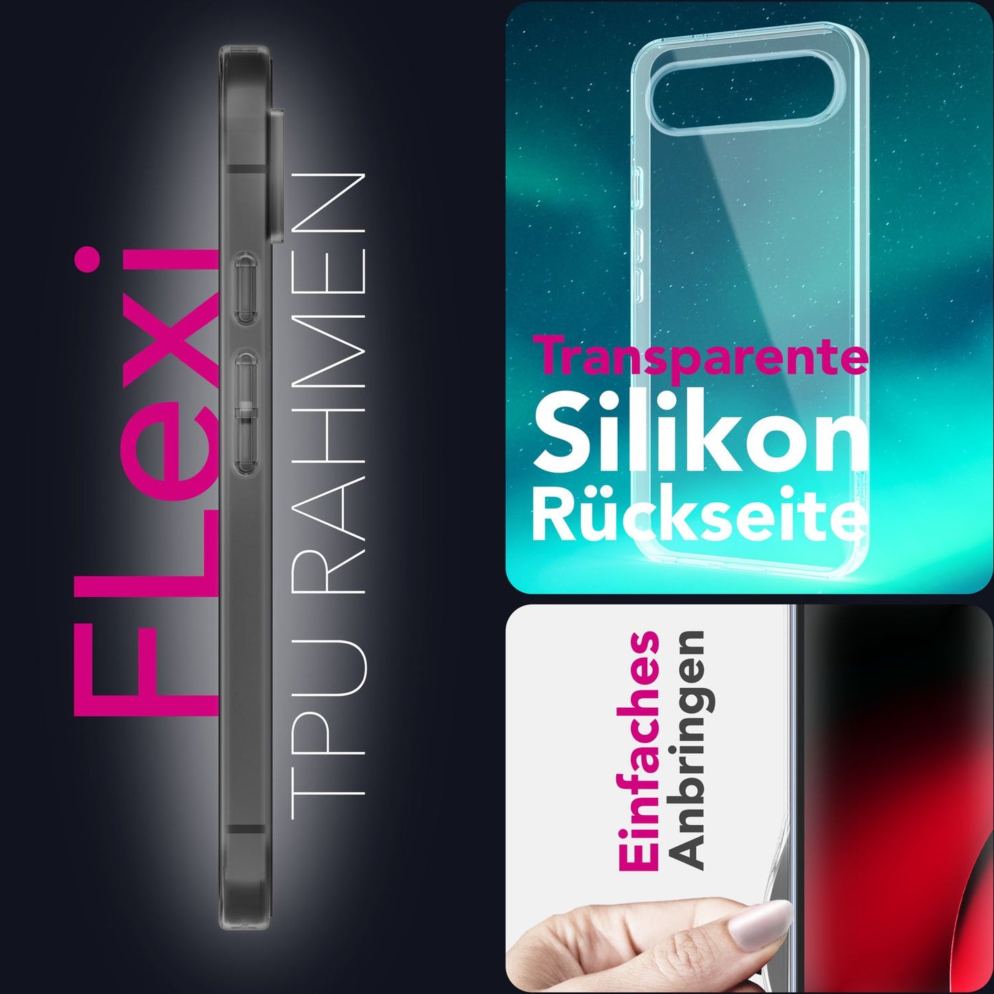 NALIA Hülle AirFlex für Google Pixel 10 Pro (Kristallklare Silikonhülle) - Transparentes TPU Cover, Dünn & Flexibel, Anti-Gelb Beschichtung, Handy Schutzhülle Durchsichtig