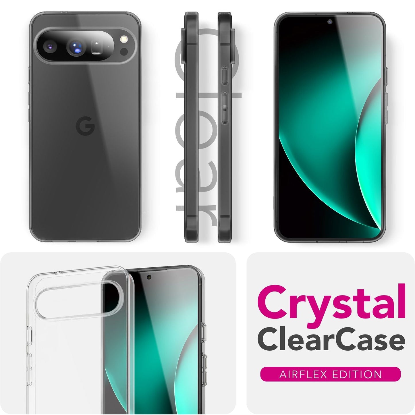 Husă NALIA AirFlex Crystal Clear pentru Google Pixel 10 Pro XL - Husă transparentă TPU, anti-îngălbenire, subțire