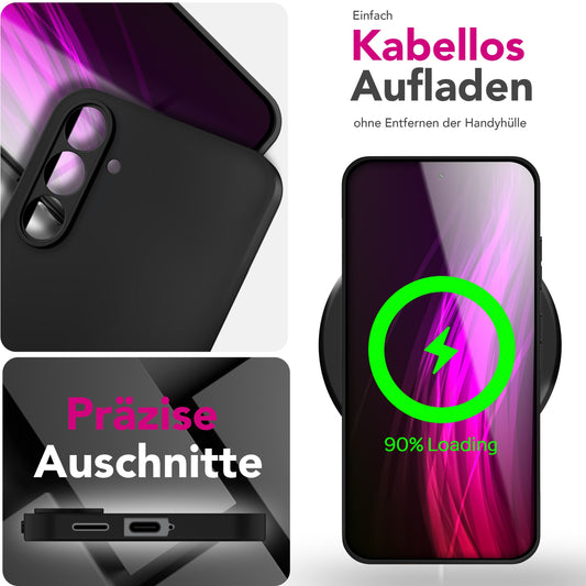 NALIA Hülle Strider - Ultradünn 1,28mm Soft-Touch TPU Staubschutz Tasten Schwarz
