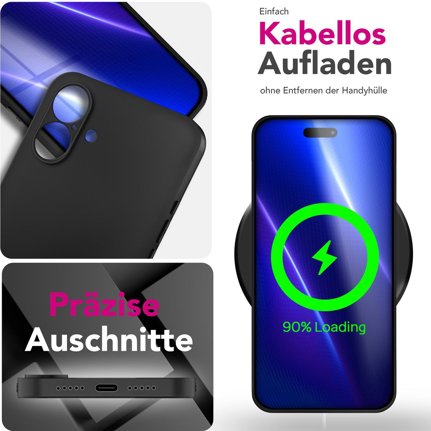 NALIA Hülle Strider für Apple iPhone 17 (Mattes Slim-Case) - 1,28mm Dünn, Flexibles TPU Silikon, Integrierter Tastenschutz, Fingerabdruck-Reduzierend, Handy Schutzhülle - Schwarz