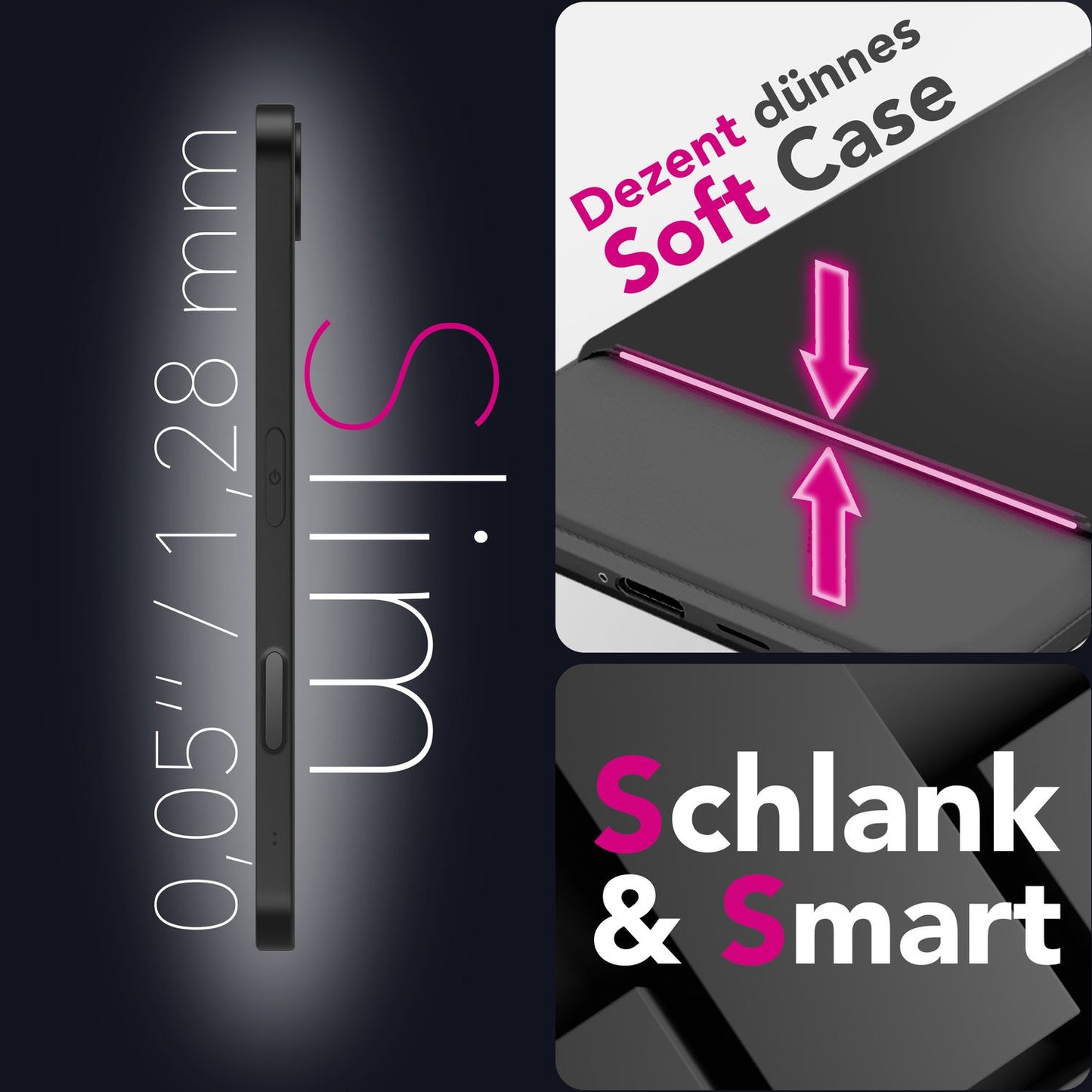 NALIA Hülle Strider für Apple iPhone 17 Air (Mattes Slim-Case) - Ultradünn 1,28mm, Soft-Touch TPU Cover, Geschlossene Tastenabdeckung, Anti-Fingerprint, Handy Schutzhülle - Schwarz