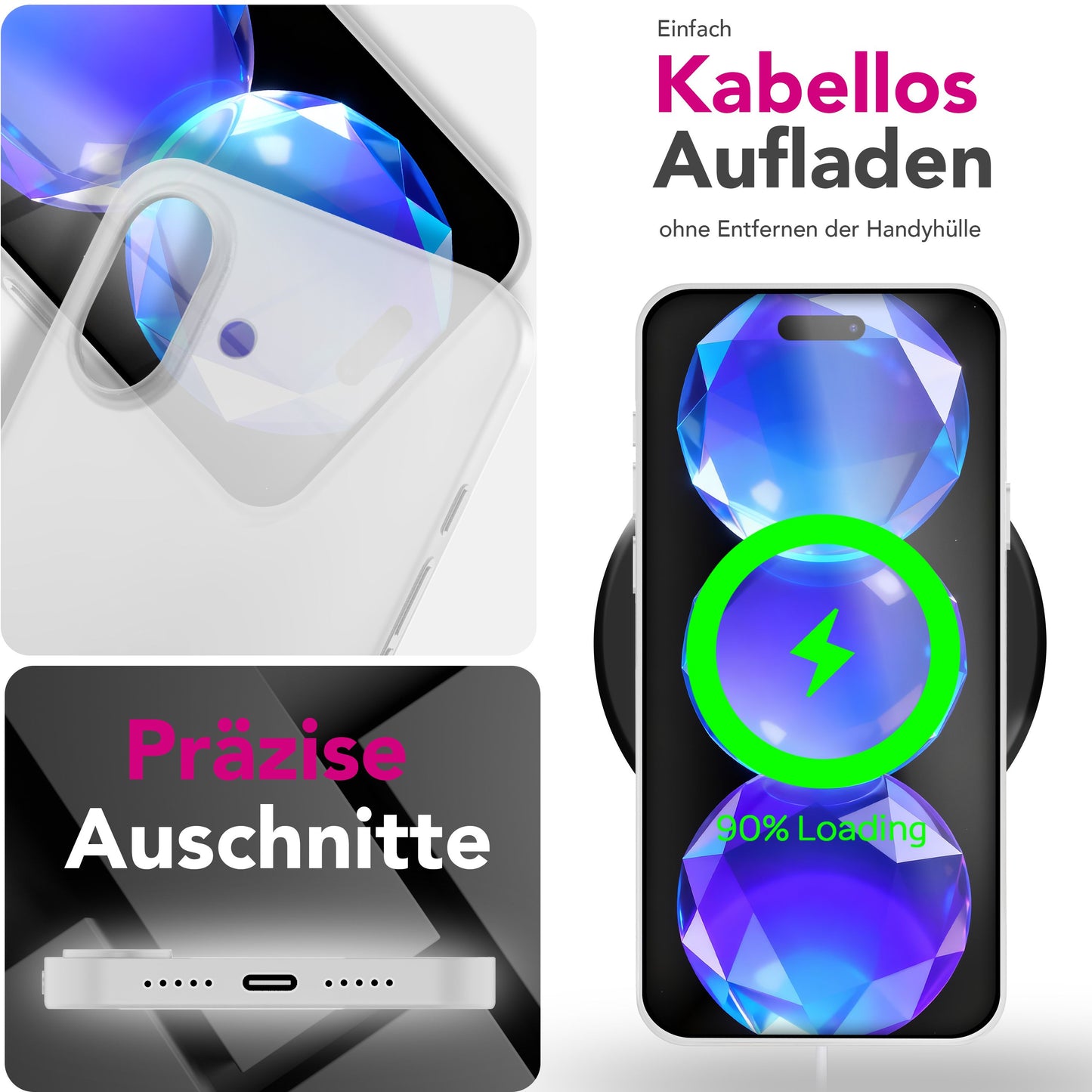 NALIA Phantom Extrem de Subțire și Ușoară - 0,3 mm grosime, Ultra-Ușoară, Anti-amprentă