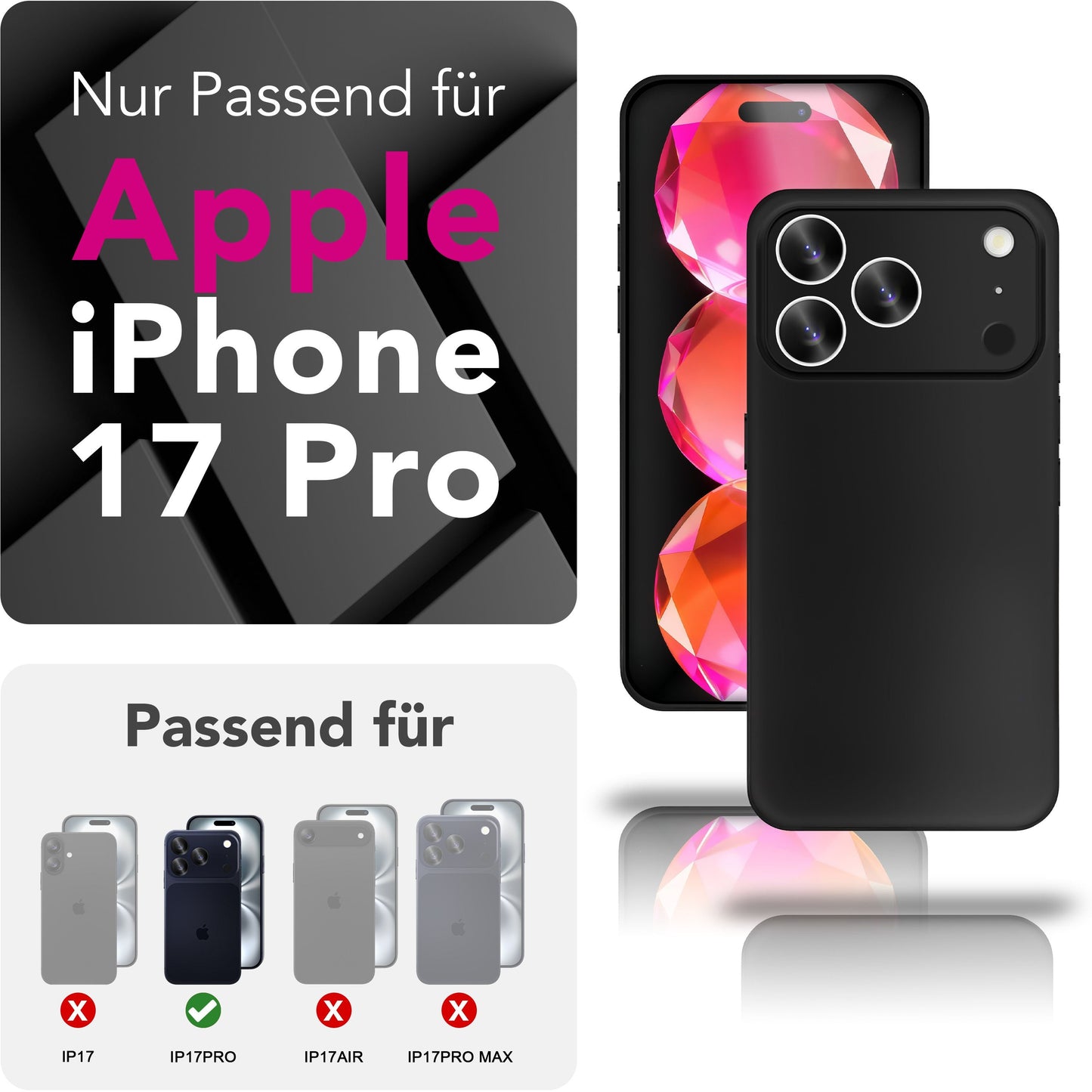 NALIA Hülle Phantom Apple iPhone 17 Pro Ultradünn - 0,3 mm Dicke, Matte Oberfläche, Slim Fit