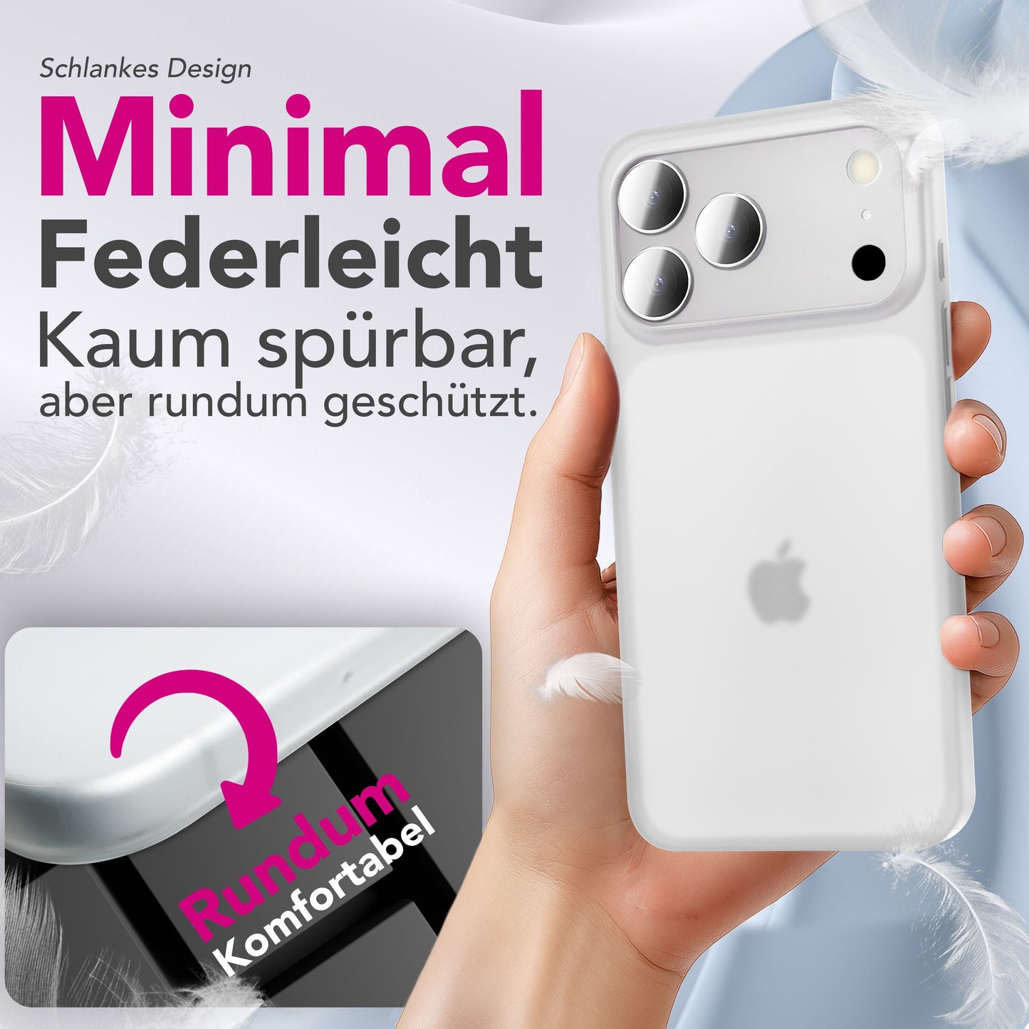 NALIA Hülle Phantom Apple iPhone 17 Pro Ultradünn - 0,3 mm Dicke, Matte Oberfläche, Slim Fit