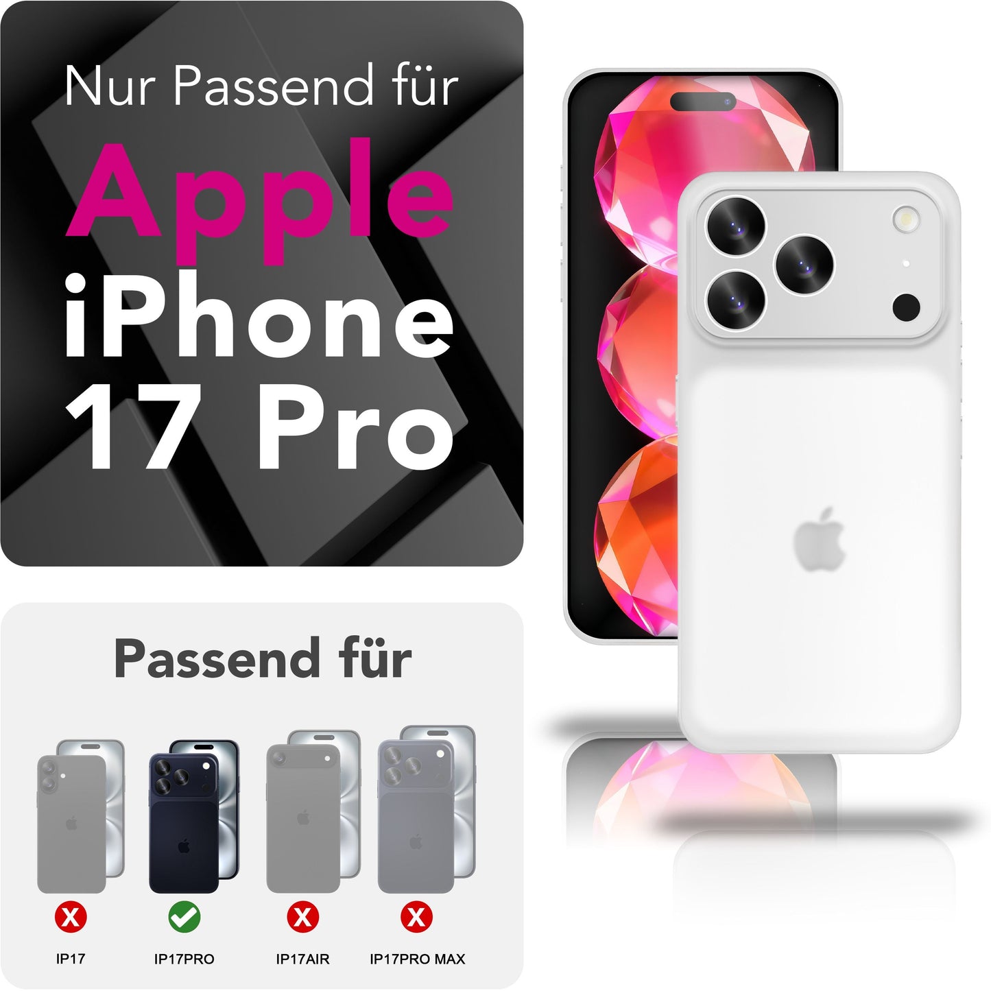 NALIA Hülle Phantom Apple iPhone 17 Pro Ultradünn - 0,3 mm Dicke, Matte Oberfläche, Slim Fit
