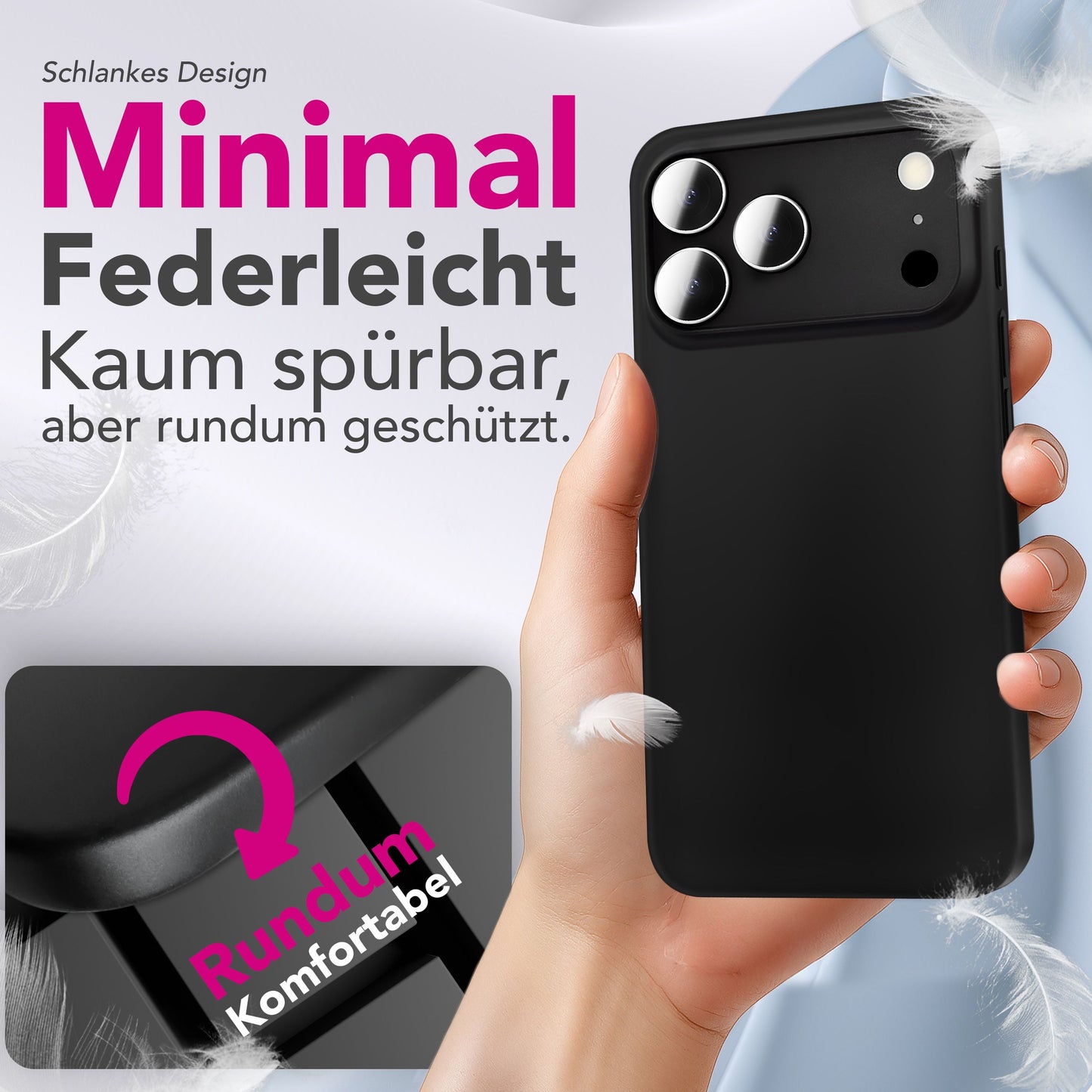 NALIA Hülle Phantom Ultra Dünn - 0,3 Millimeter Dicke, Matte Anti Schlieren Oberfläche, Federleicht