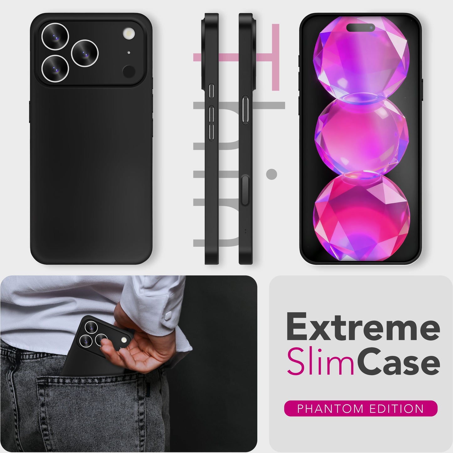 NALIA Hülle Phantom Ultra Dünn - 0,3 Millimeter Dicke, Matte Anti Schlieren Oberfläche, Federleicht