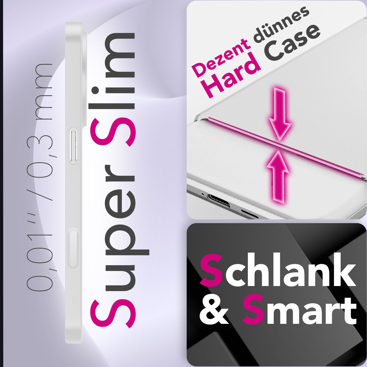 NALIA Hülle Phantom Ultra Dünn - 0,3 Millimeter Dicke, Matte Anti Schlieren Oberfläche, Federleicht