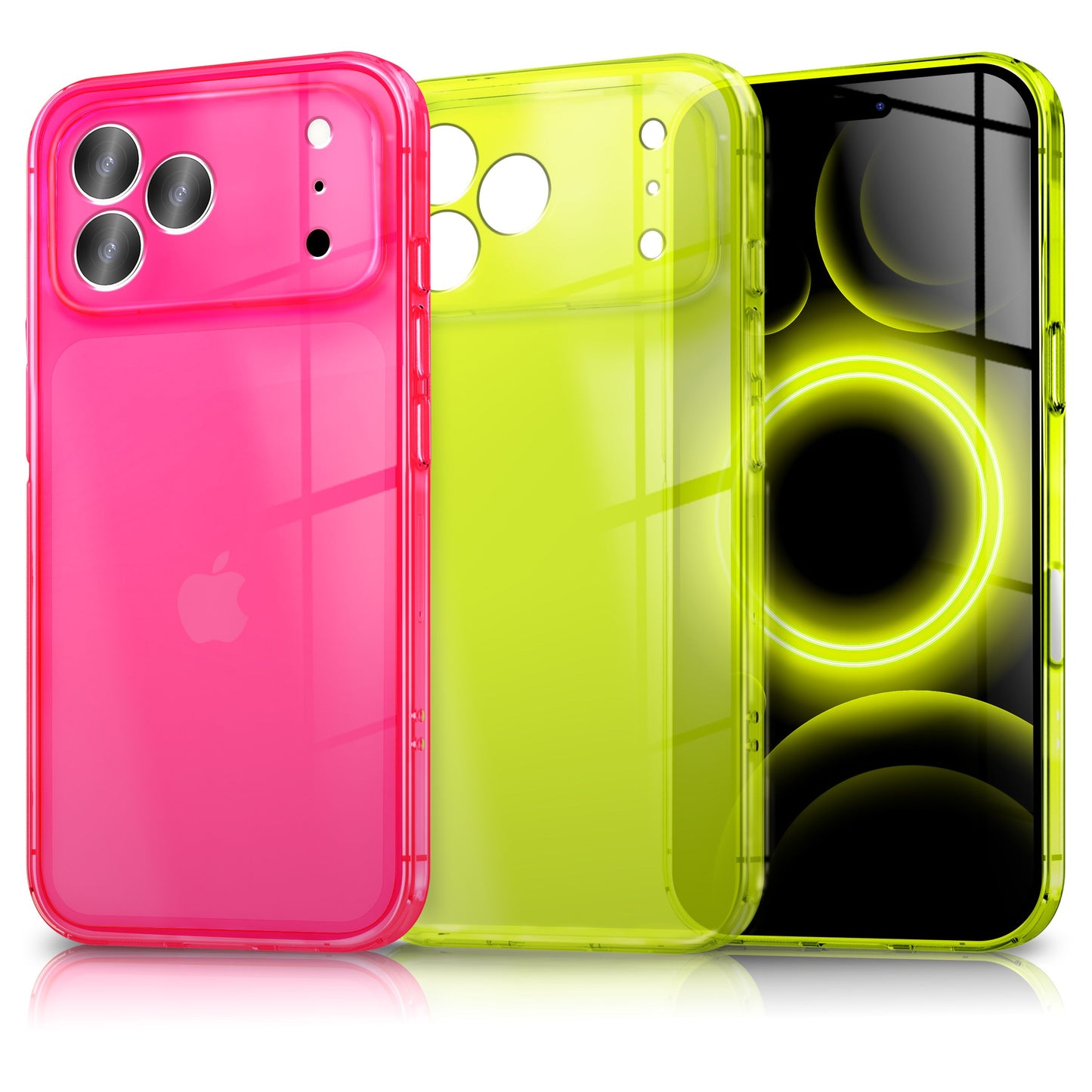 NALIA Hülle Vibe Leuchtende Neonfarben - iPhone 17 Pro Max Größe 6,7 Zoll, TPU Transparent, Anti Gelb