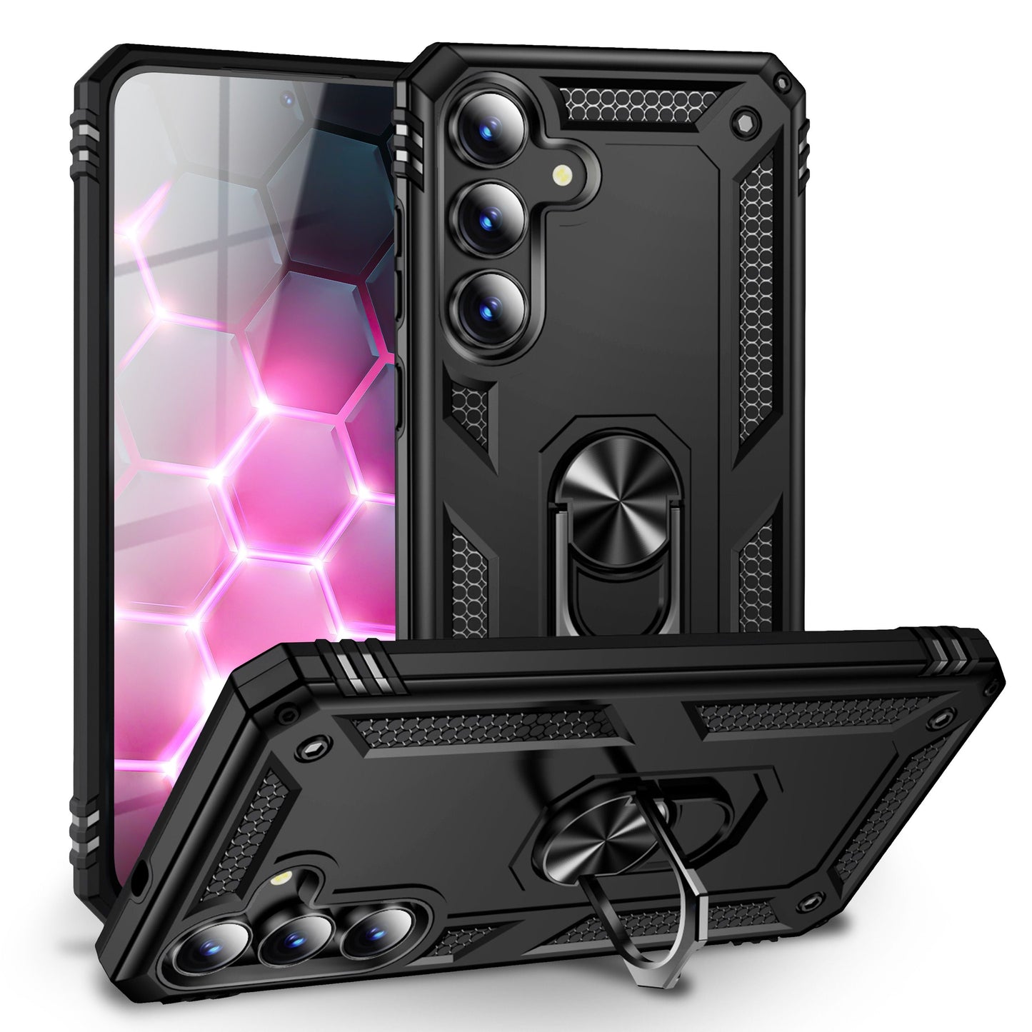 Protecție militară NALIA RingDefend - inel rotativ la 360°, suport, amortizor de șocuri