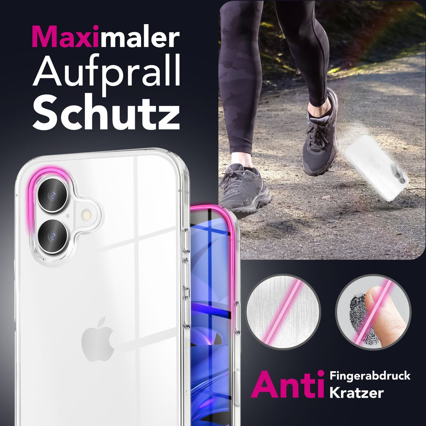 NALIA Hülle 360Guard für Apple iPhone 17 (360° Rundumschutz) - Kristallklare Handyhülle mit Frontfolie & Rückschale, Transparent & Anti-Gelb, Schlanker Komplettschutz, Displayhülle