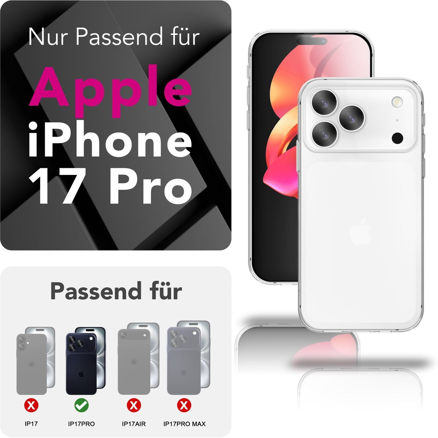 NALIA 360Guard IPhone 17 Pro Hülle - 360° Rundumschutz, Harte Rückseite, Frontfolie