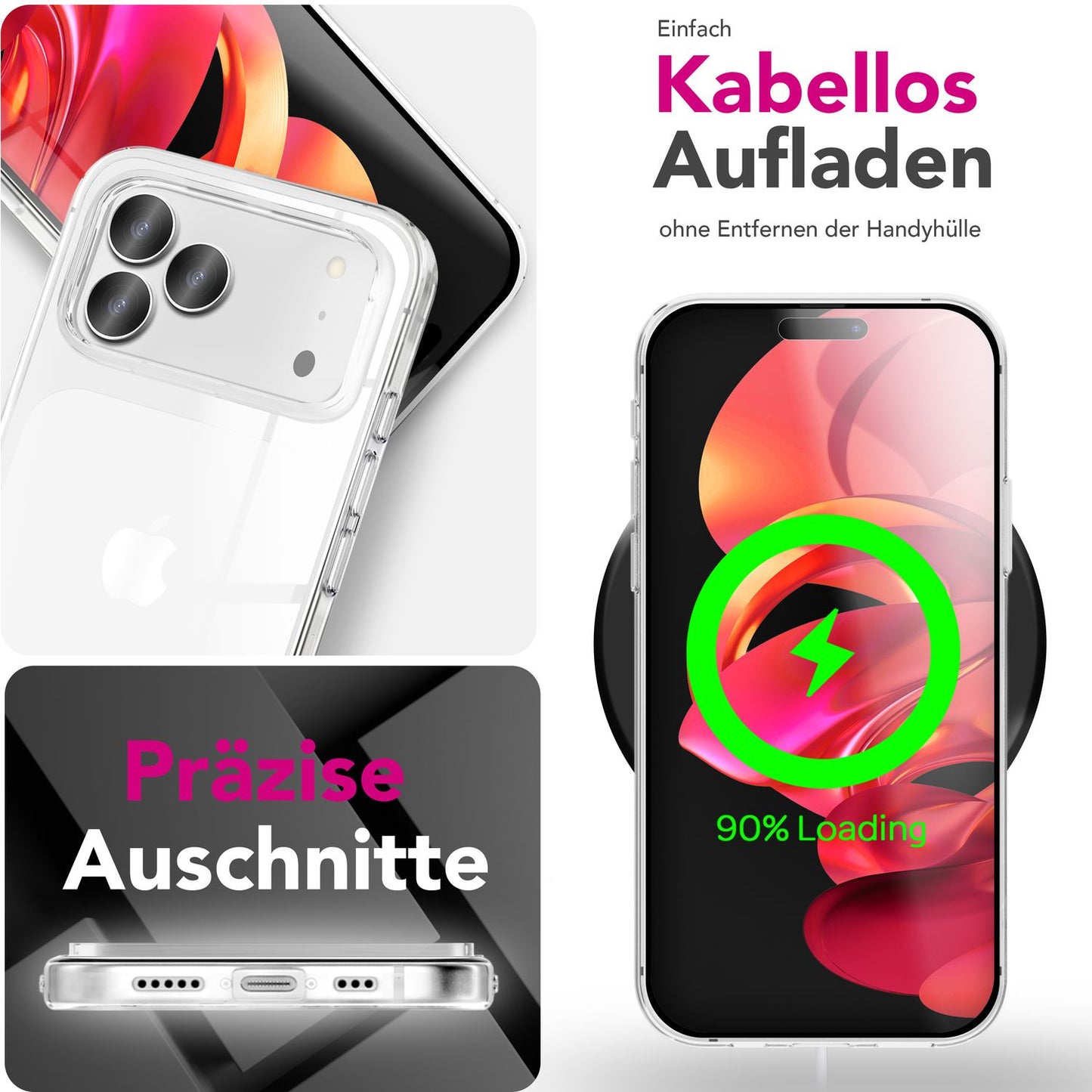 NALIA 360Guard IPhone 17 Pro Hülle - 360° Rundumschutz, Harte Rückseite, Frontfolie