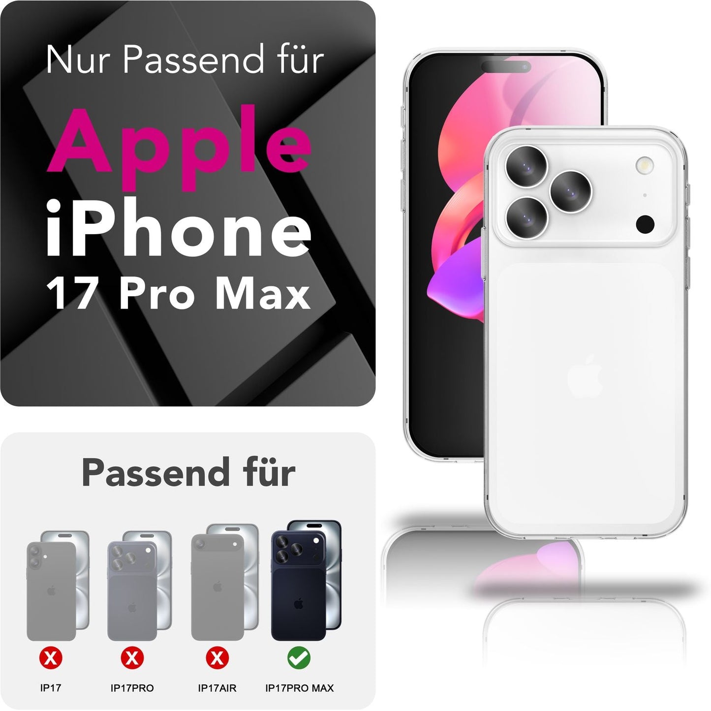 NALIA 360Guard Transparent Rundumschutz - Passend Für IPhone 17 Pro Max, Kratzfeste PC-Rückseite, Gehärtete Displayfolie