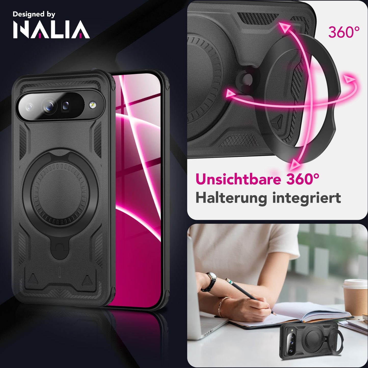 NALIA Hülle Stormguard für Google Pixel 10 (Unzerstörbare Panzerhülle mit MagSafe), Stoßfestes Fallschutz Cover im Military Style, 360° Ring, Outdoor Schutzhülle