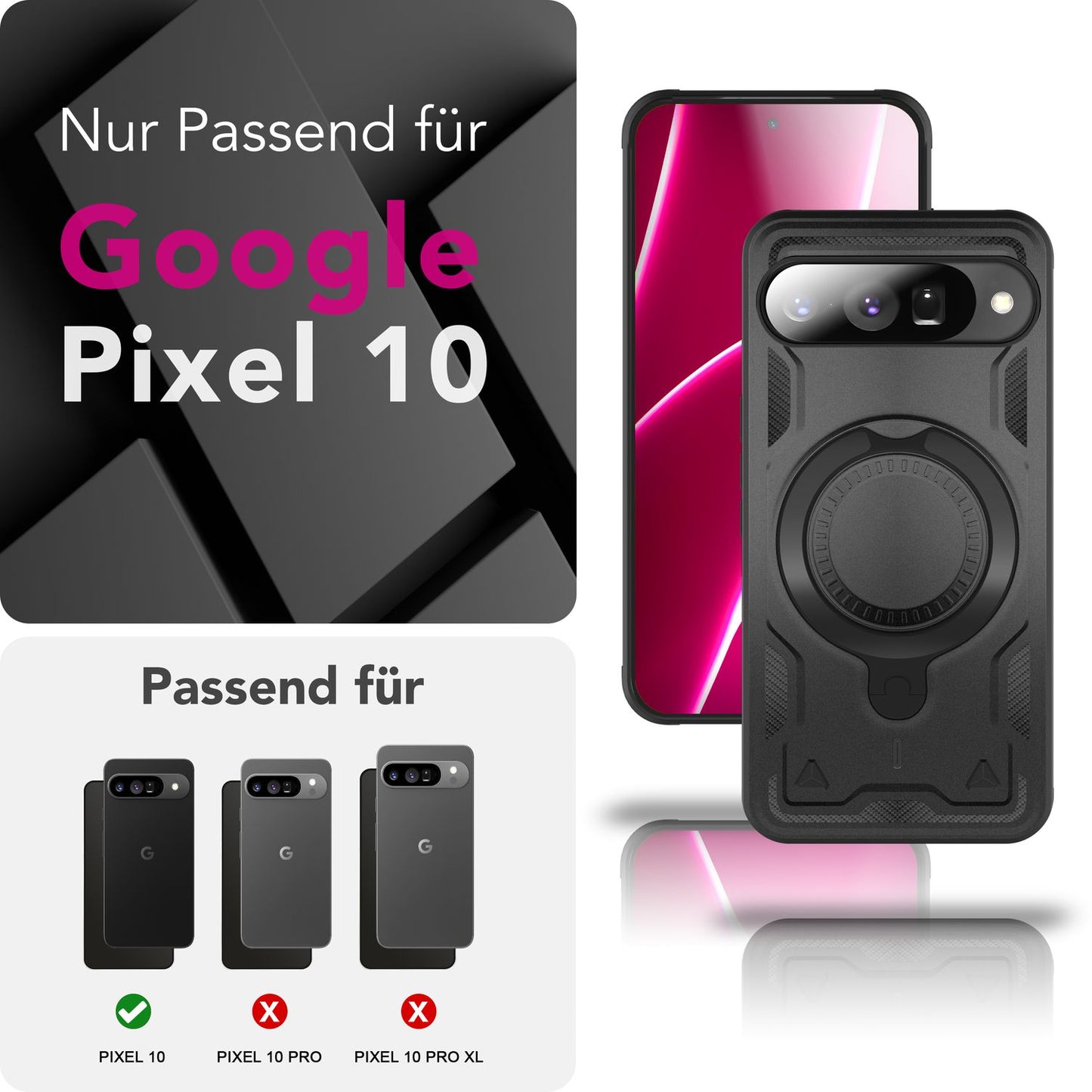 NALIA Hülle Stormguard für Google Pixel 10 (Unzerstörbare Panzerhülle mit MagSafe), Stoßfestes Fallschutz Cover im Military Style, 360° Ring, Outdoor Schutzhülle