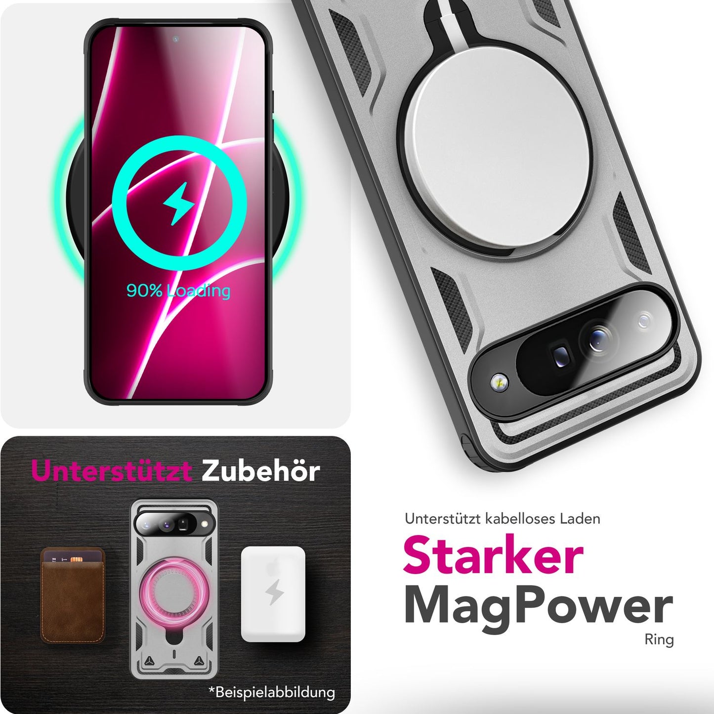 NALIA Hülle Stormguard für Google Pixel 10 (Unzerstörbare Panzerhülle mit MagSafe), Stoßfestes Fallschutz Cover im Military Style, 360° Ring, Outdoor Schutzhülle