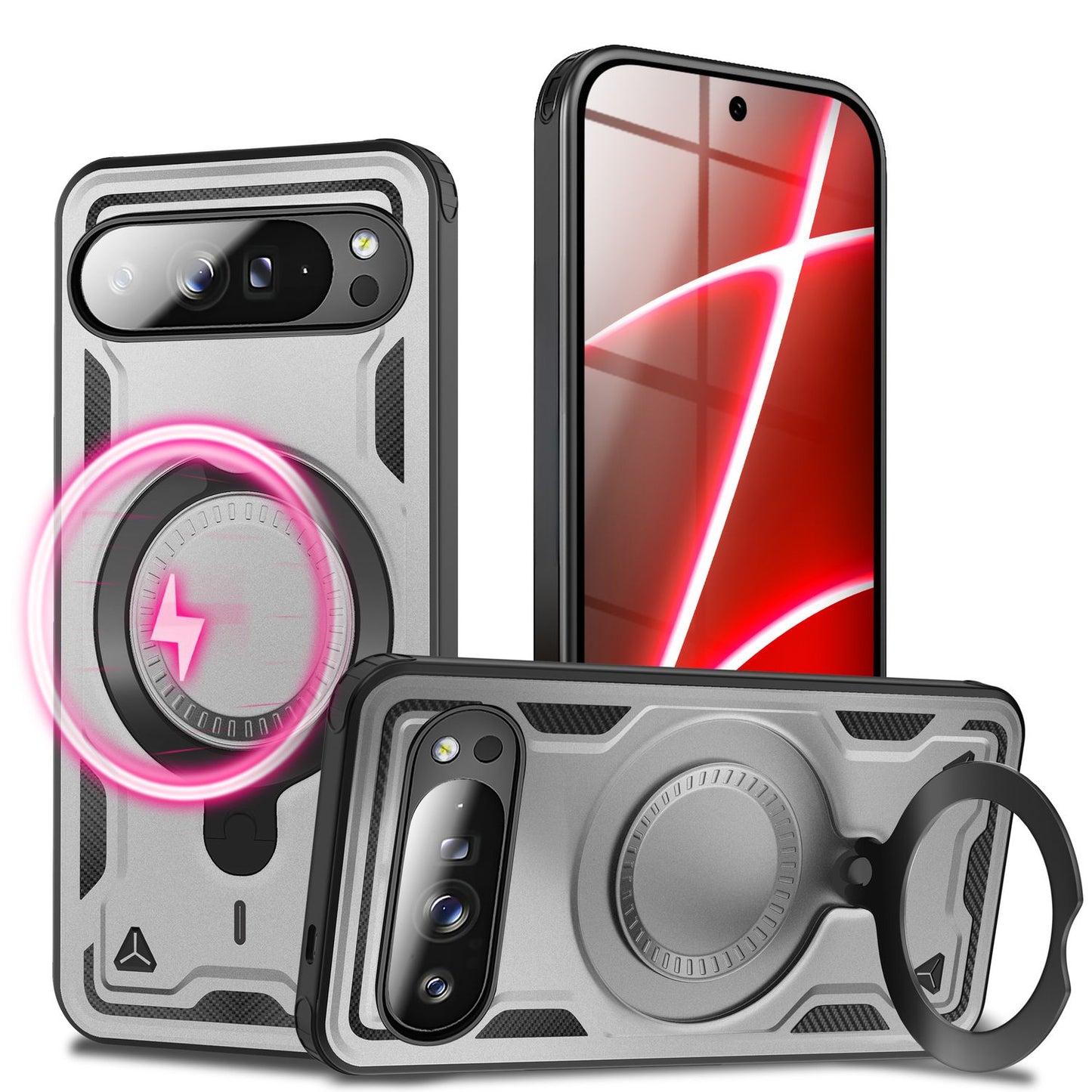 NALIA Hülle Stormguard für Google Pixel 10 Pro (Unzerstörbare Panzerhülle mit MagSafe), Schlagfeste Schutzhülle im Military Look, 360° Ring Ständer, Outdoor Cover