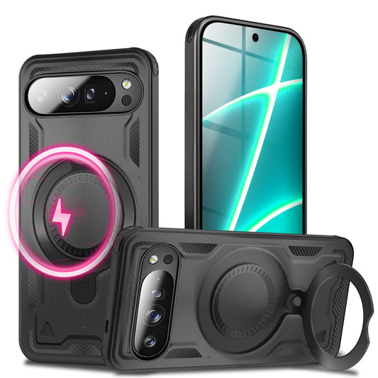 NALIA Hülle Stormguard für Google Pixel 10 Pro XL (Unzerstörbare Panzerhülle mit MagSafe), Stoßfeste Outdoor Schutzhülle im Military Style, 360° Dreh-Ring & Ständer