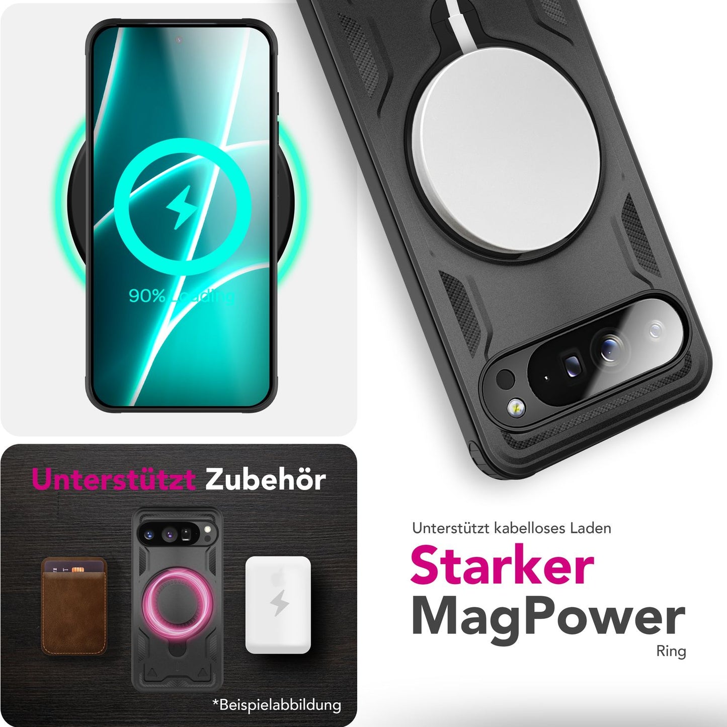 NALIA Hülle Stormguard für Google Pixel 10 Pro XL (Unzerstörbare Panzerhülle mit MagSafe), Stoßfeste Outdoor Schutzhülle im Military Style, 360° Dreh-Ring & Ständer