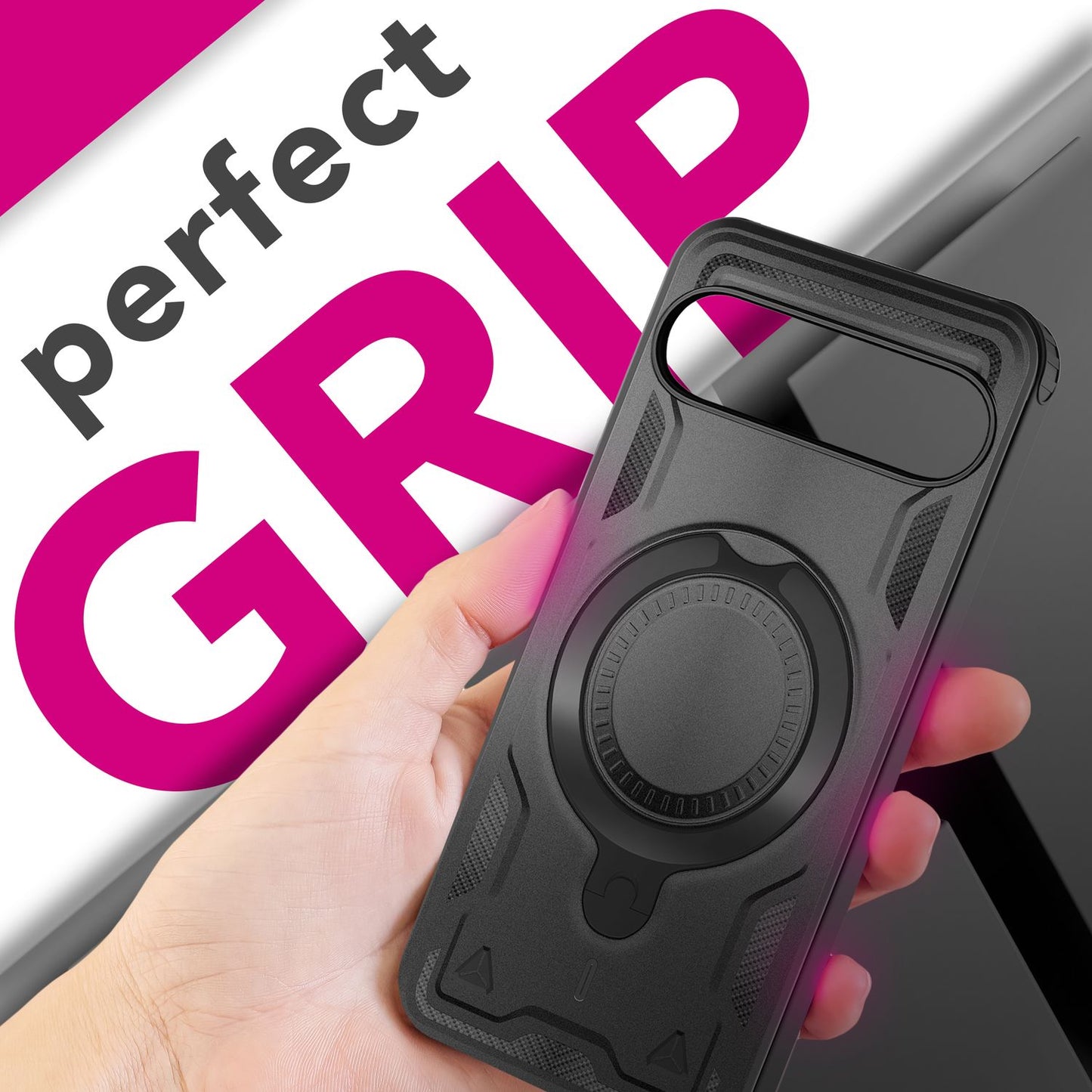 NALIA Hülle Stormguard für Google Pixel 10 Pro XL (Unzerstörbare Panzerhülle mit MagSafe), Stoßfeste Outdoor Schutzhülle im Military Style, 360° Dreh-Ring & Ständer