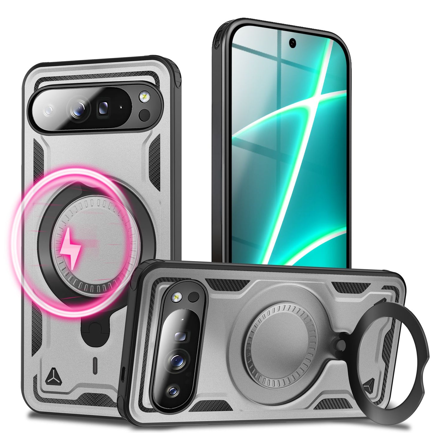 NALIA Hülle Stormguard für Google Pixel 10 Pro XL (Unzerstörbare Panzerhülle mit MagSafe), Stoßfeste Outdoor Schutzhülle im Military Style, 360° Dreh-Ring & Ständer