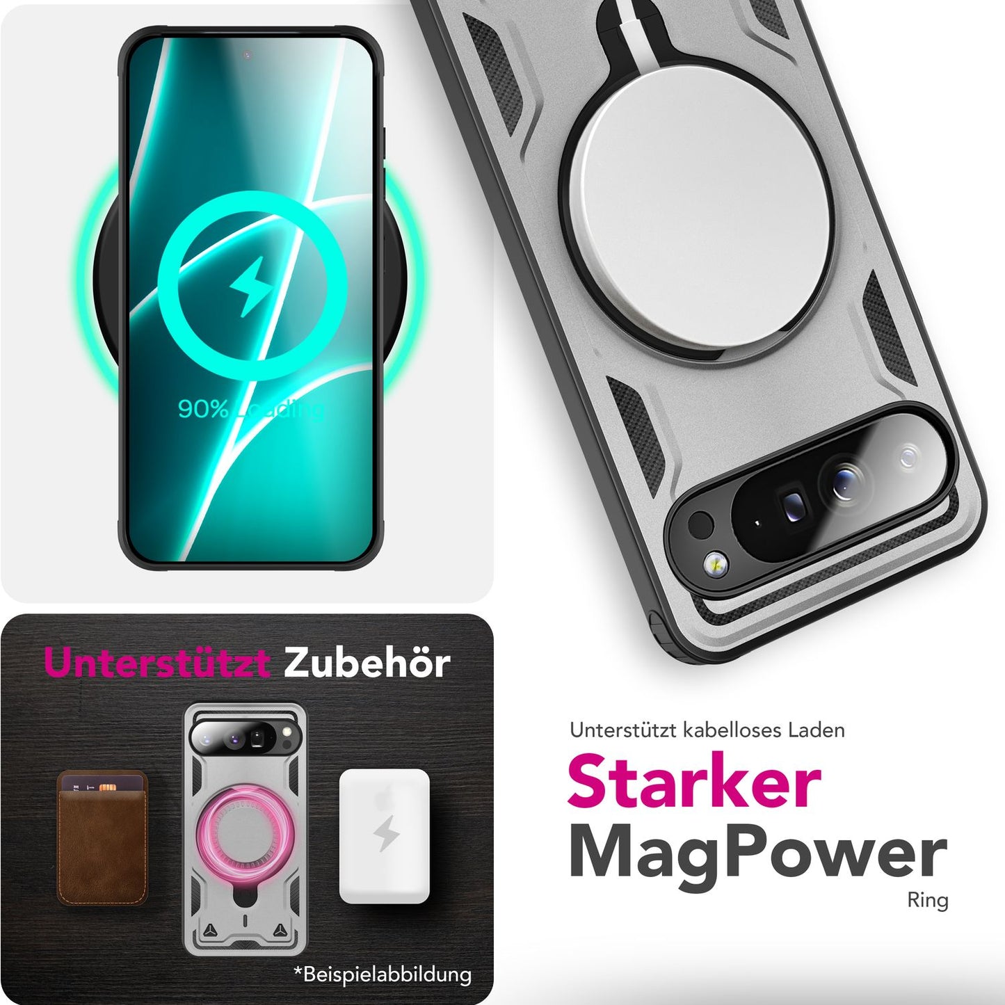 NALIA Hülle Stormguard für Google Pixel 10 Pro XL (Unzerstörbare Panzerhülle mit MagSafe), Stoßfeste Outdoor Schutzhülle im Military Style, 360° Dreh-Ring & Ständer