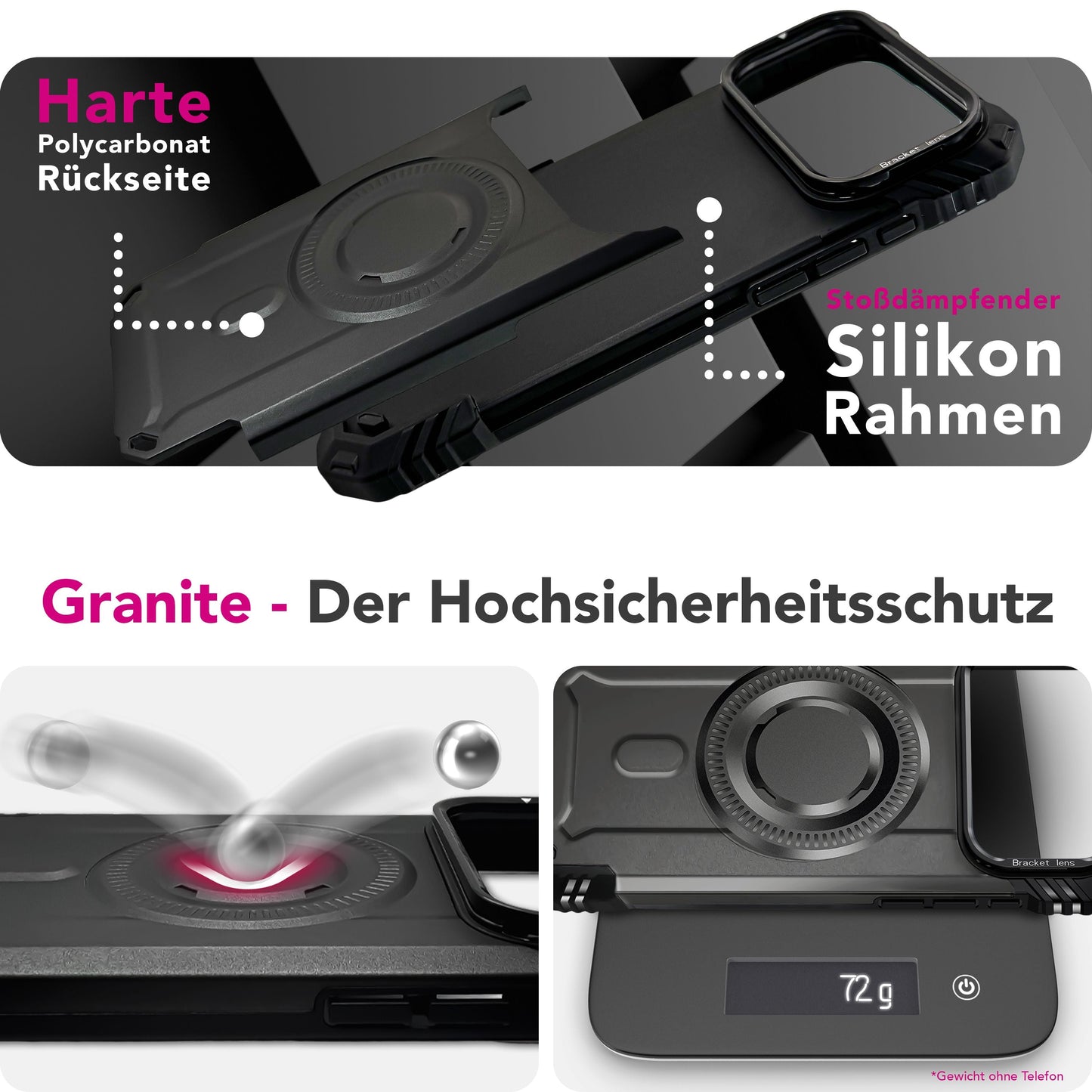 NALIA MagSafe Hülle Granite für Apple iPhone 17 Pro (Militär-Panzer) - Schlagfeste Handyhülle mit Kickstand, Rutschfestes Outdoor Armor Case, Fallschutz Cover