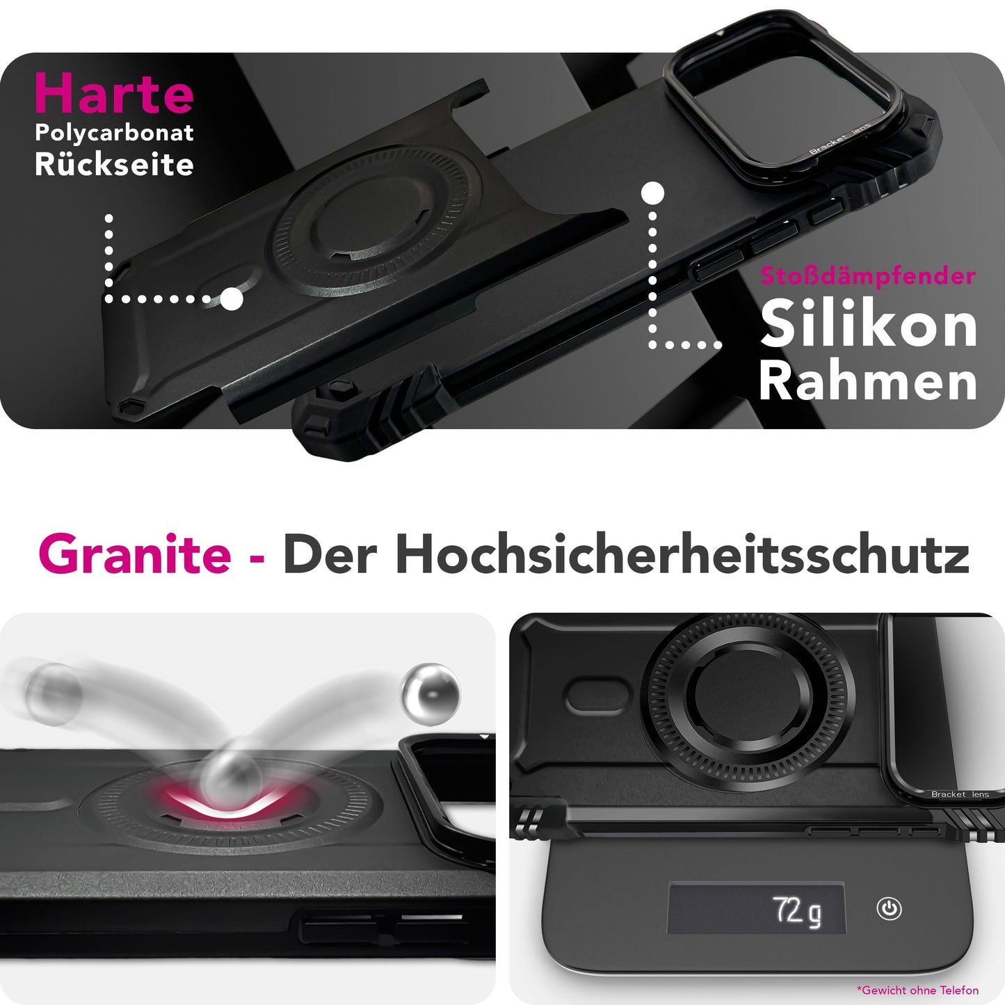 NALIA MagSafe Hülle Granite für Apple iPhone 17 Pro (Militär-Panzer) - Schlagfeste Handyhülle mit Kickstand, Rutschfestes Outdoor Armor Case, Fallschutz Cover