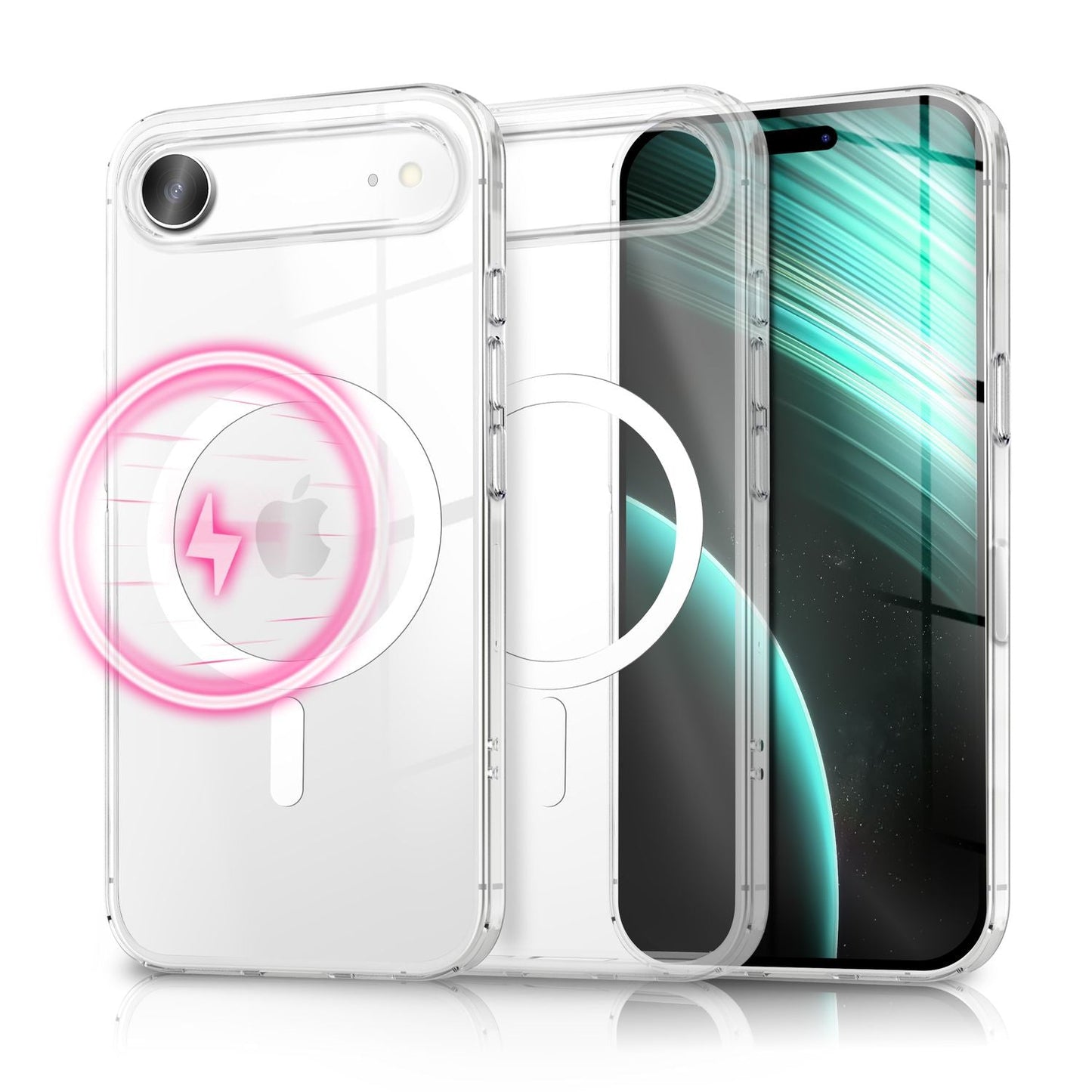 NALIA Lumex MagPower Crystal Clear - Compatibil cu MagSafe, Anti-îngălbenire