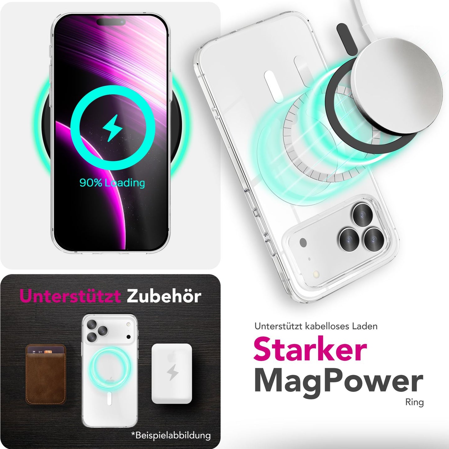 Carcasă NALIA Lumex MagPower - Carcasă subțire din PC, transparentă, cu spate MagSafe, cadru TPU