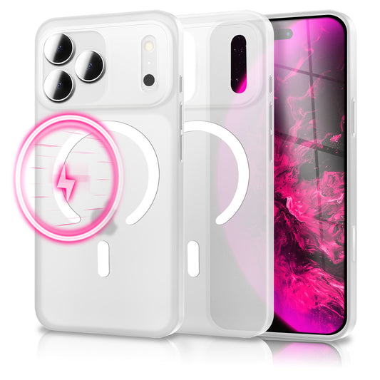 Husă NALIA MagSafe Thinix Glow pentru Apple iPhone 17 Pro Max (Extrem de subțire cu inel luminos) - Carcasă subțire de 0,3 mm, inel magnetic luminos, mată și mată