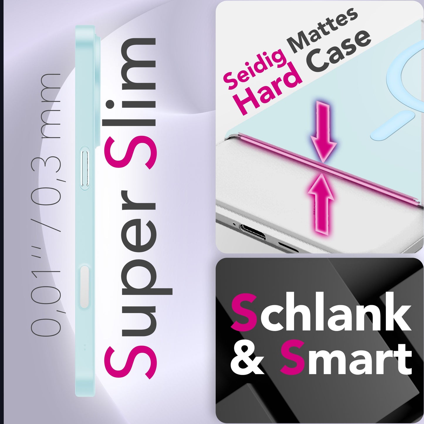 Etui NALIA MagSafe Thinix Ultra Thin – grubość 0,3 mm – zgodność z MagSafe – matowe, odporne na odciski palców