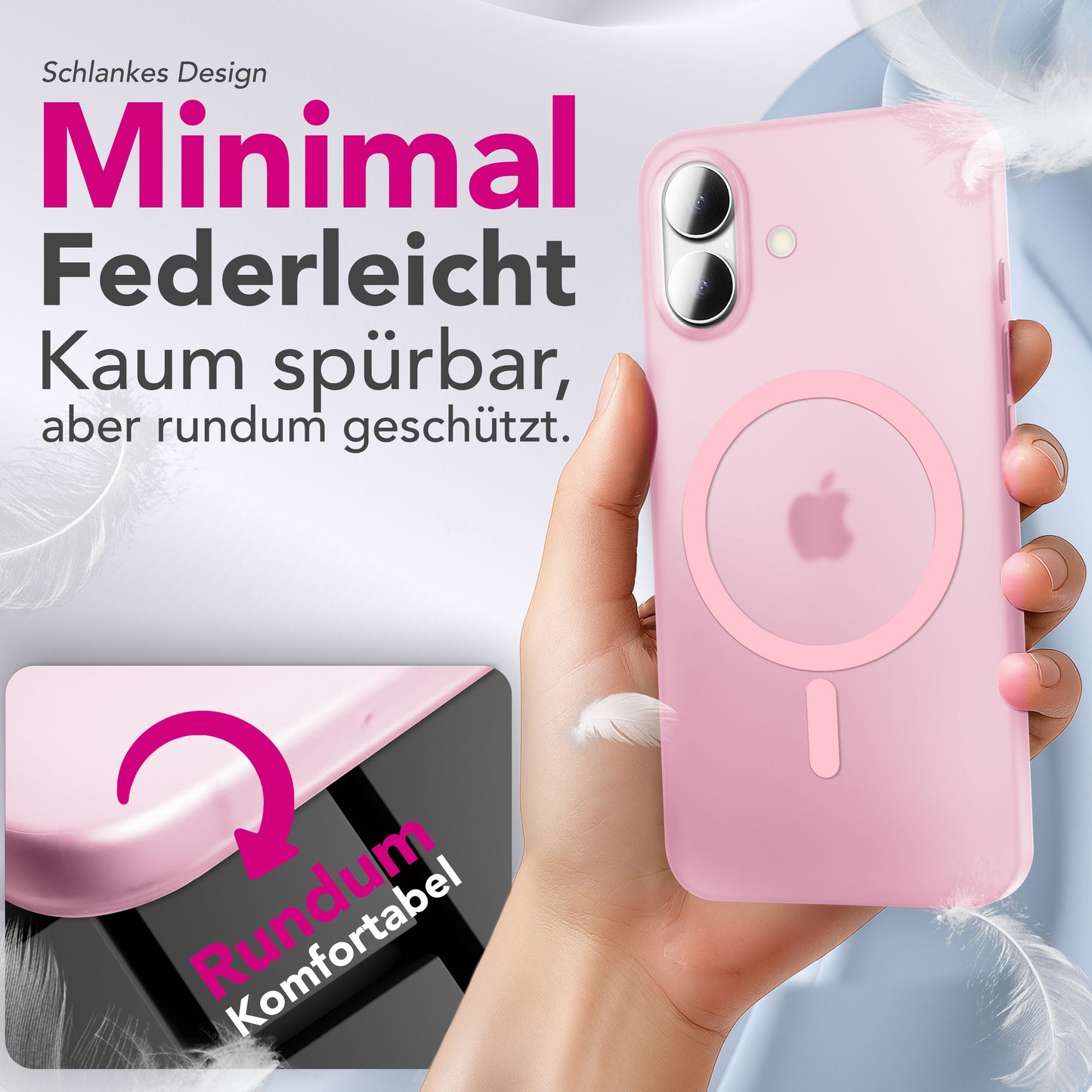 Etui NALIA MagSafe Thinix Ultra Thin – grubość 0,3 mm – zgodność z MagSafe – matowe, odporne na odciski palców