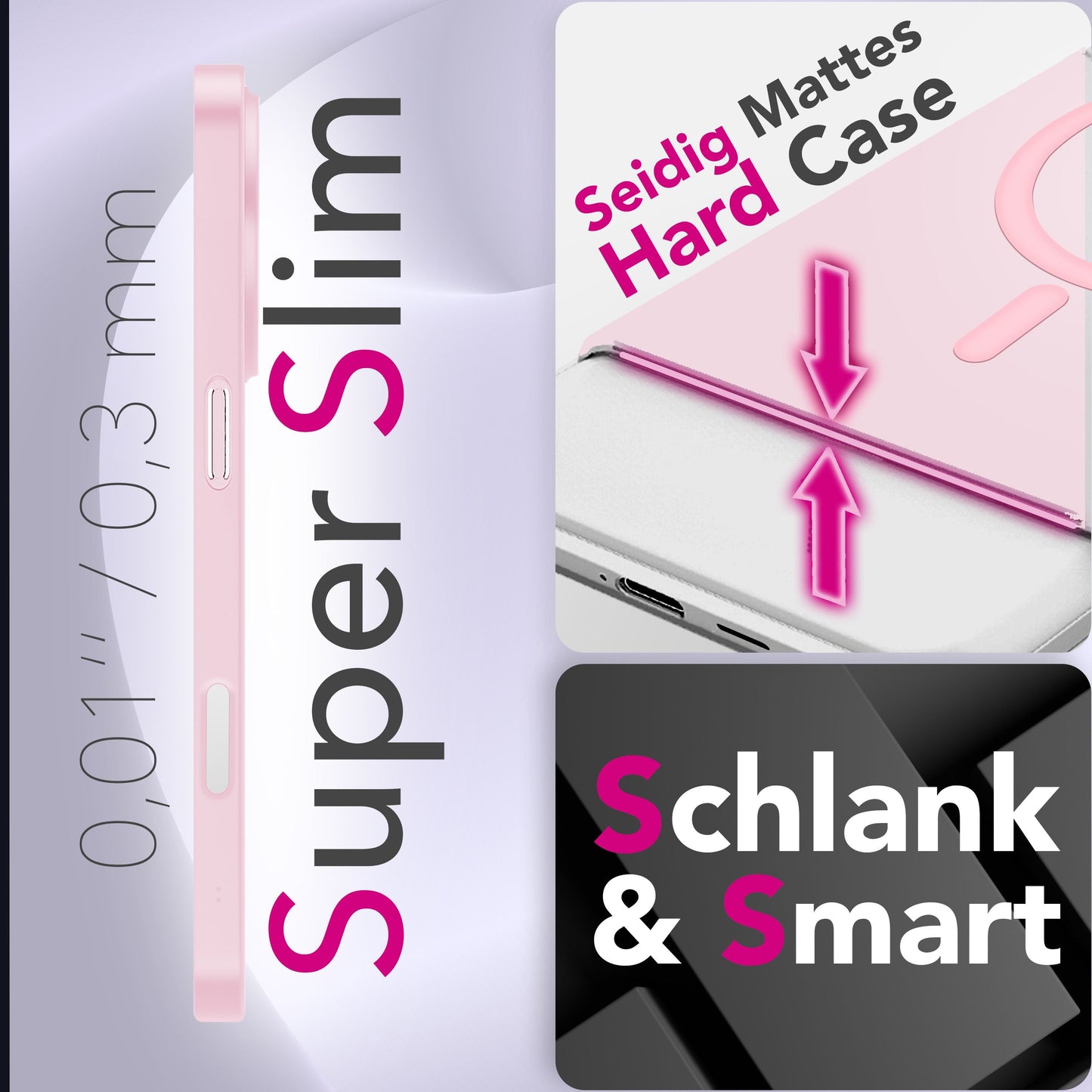 Etui NALIA MagSafe Thinix Ultra Thin – grubość 0,3 mm – zgodność z MagSafe – matowe, odporne na odciski palców