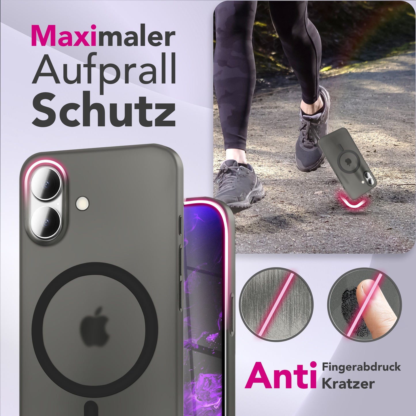 Etui NALIA MagSafe Thinix Ultra Thin – grubość 0,3 mm – zgodność z MagSafe – matowe, odporne na odciski palców