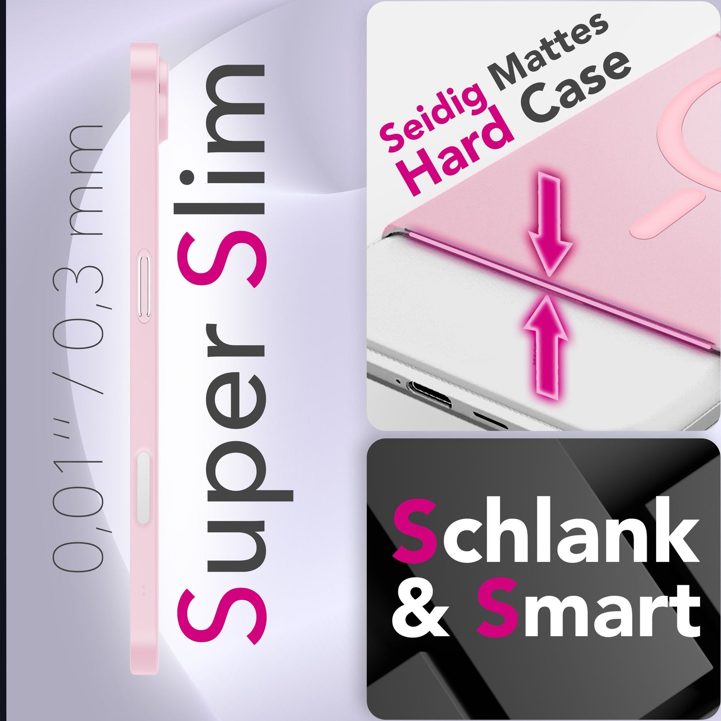 NALIA MagSafe Hülle Thinix für Apple iPhone 17 Air (Extrem Dünn mit MagPower) - 0,3mm Ultra-Schlankes Hardcase, Mattiert & Durchsichtig, Anti-Schlieren Finish