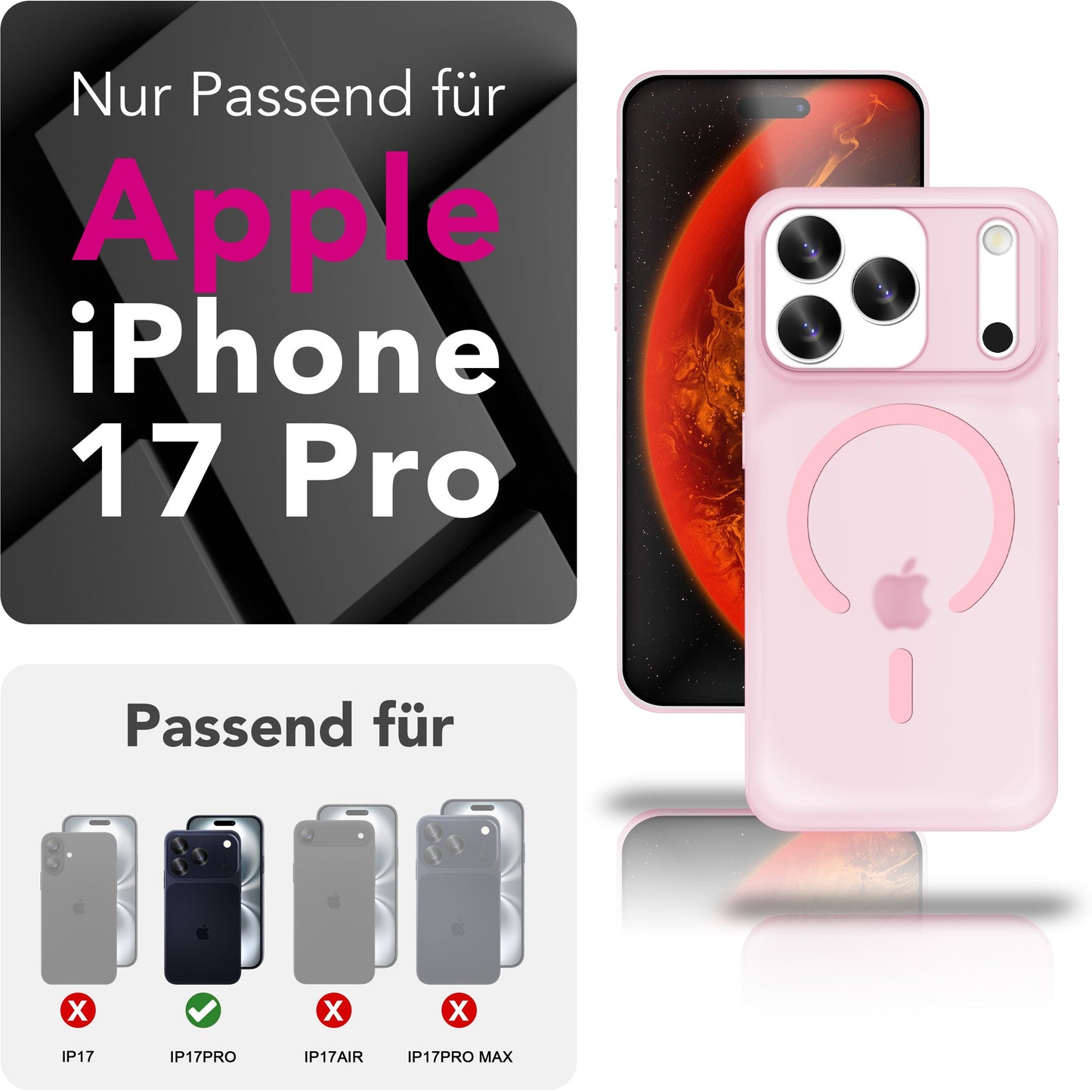 NALIA MagSafe Hülle Thinix für Apple iPhone 17 Pro (Extrem Dünn mit MagPower) - 0,3mm Super-Slim Hardcase, Matt Frosted Look, Anti-Fingerprint, Griffig & Leicht