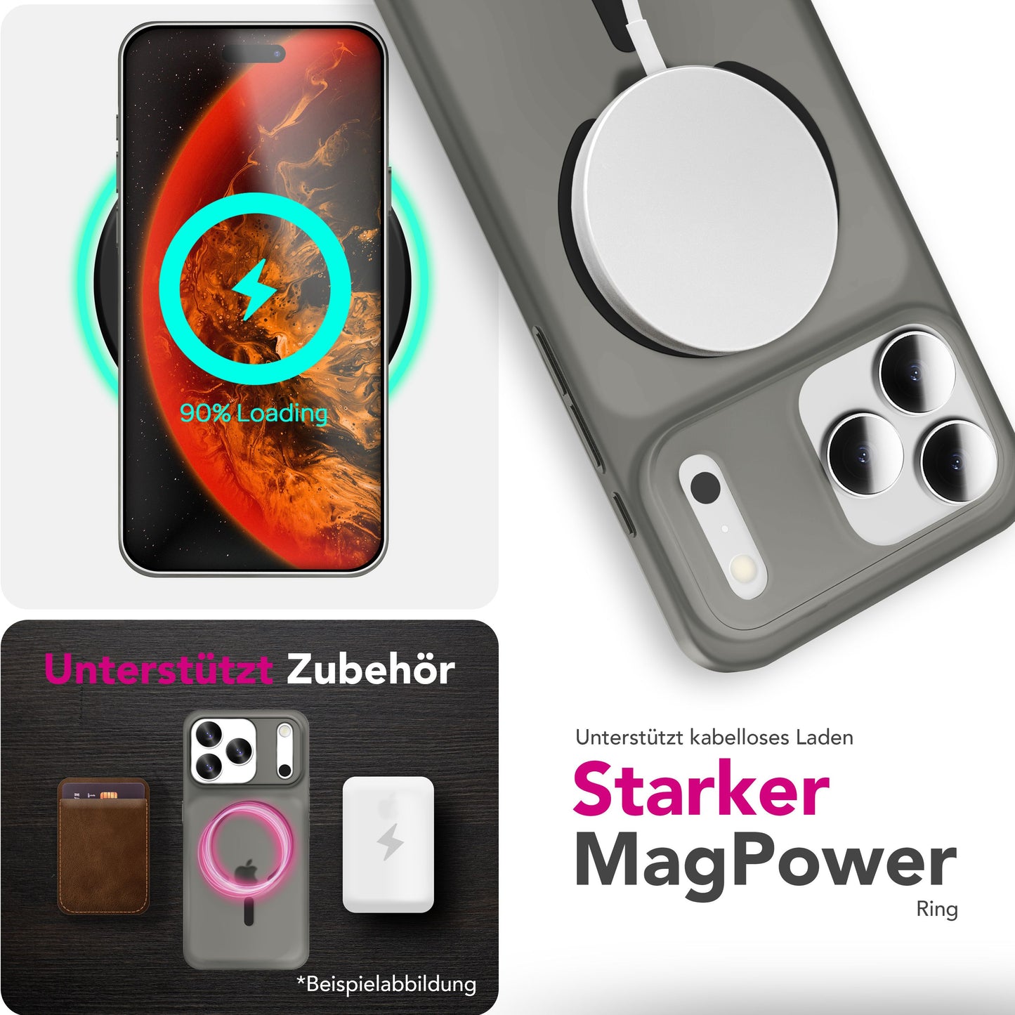 NALIA MagSafe Hülle Thinix für Apple iPhone 17 Pro (Extrem Dünn mit MagPower) - 0,3mm Super-Slim Hardcase, Matt Frosted Look, Anti-Fingerprint, Griffig & Leicht