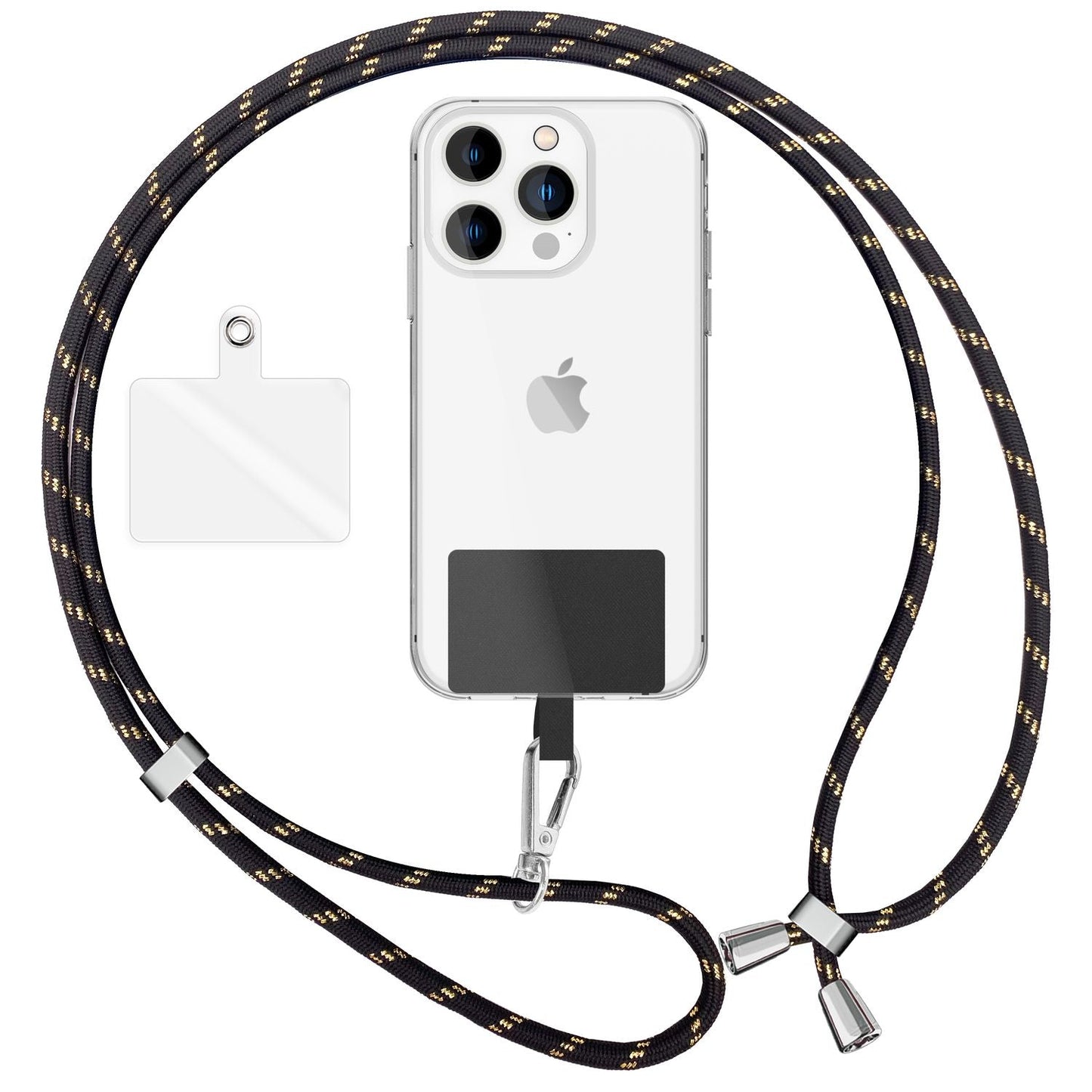 Lanț universal pentru telefon, pentru purtare în jurul gâtului, cu pernă și carabină pentru husa de smartphone