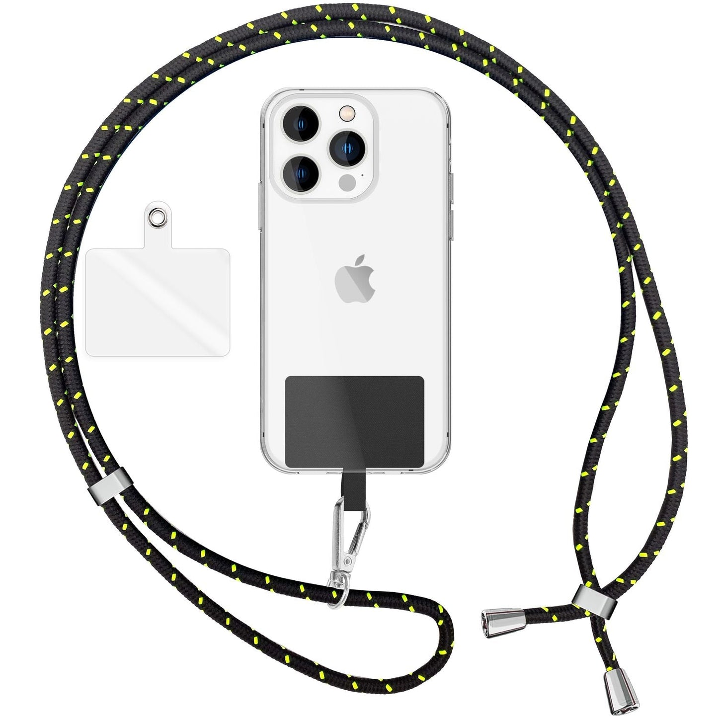 Lanț universal pentru telefon, pentru purtare în jurul gâtului, cu pernă și carabină pentru husa de smartphone