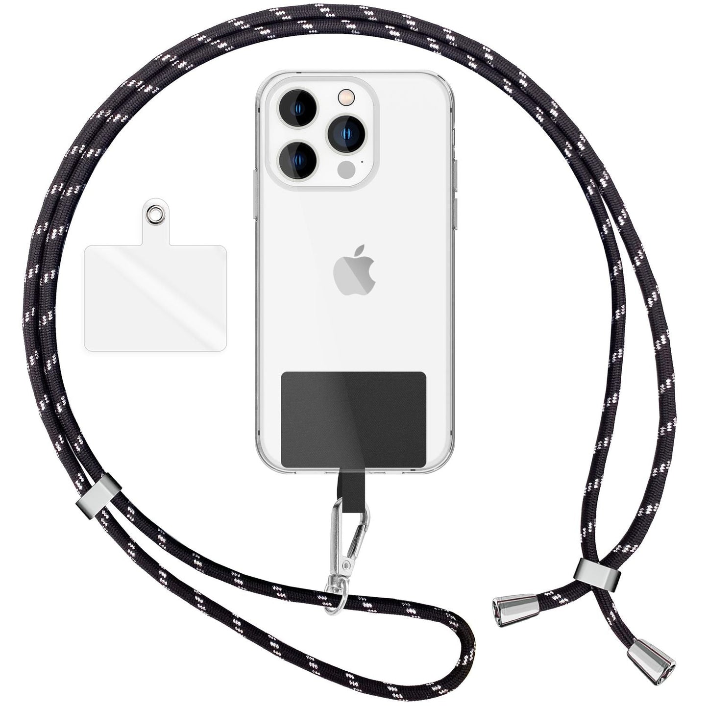 Lanț universal pentru telefon, pentru purtare în jurul gâtului, cu pernă și carabină pentru husa de smartphone